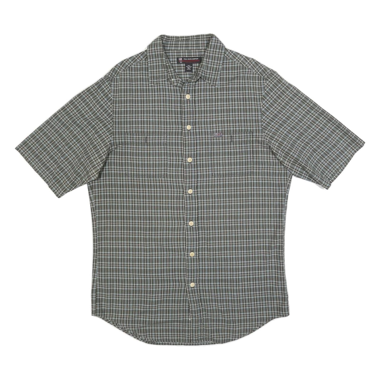 RALPH LAUREN POLO JEANS COMPANY Mens Green Check Shirt XL Casual Short Sleeve Refurbished - N/A refurbished available on Cerqular