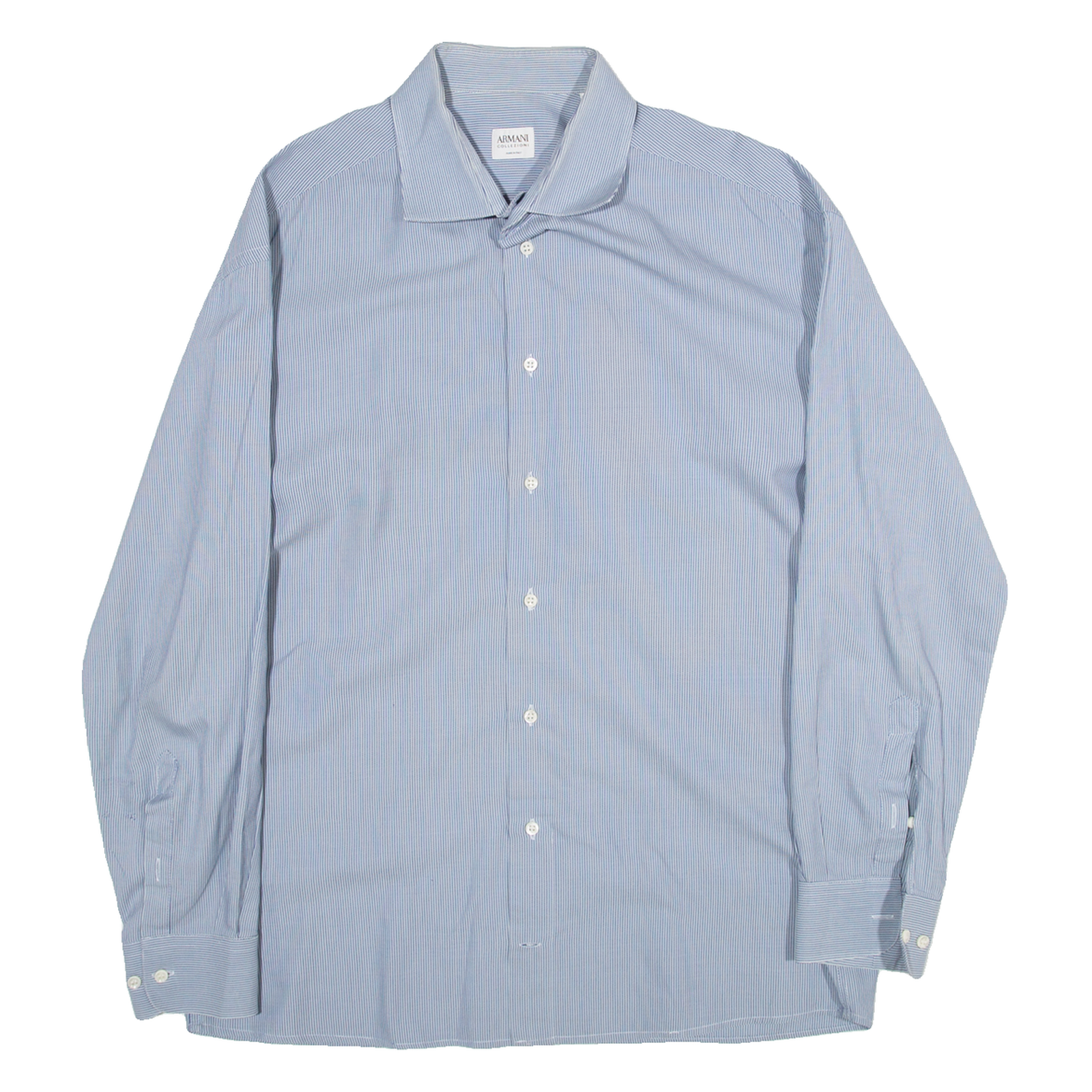ARMANI COLLEZIONI Mens Shirt Blue Striped Long Sleeve M Refurbished - N/A refurbished available on Cerqular