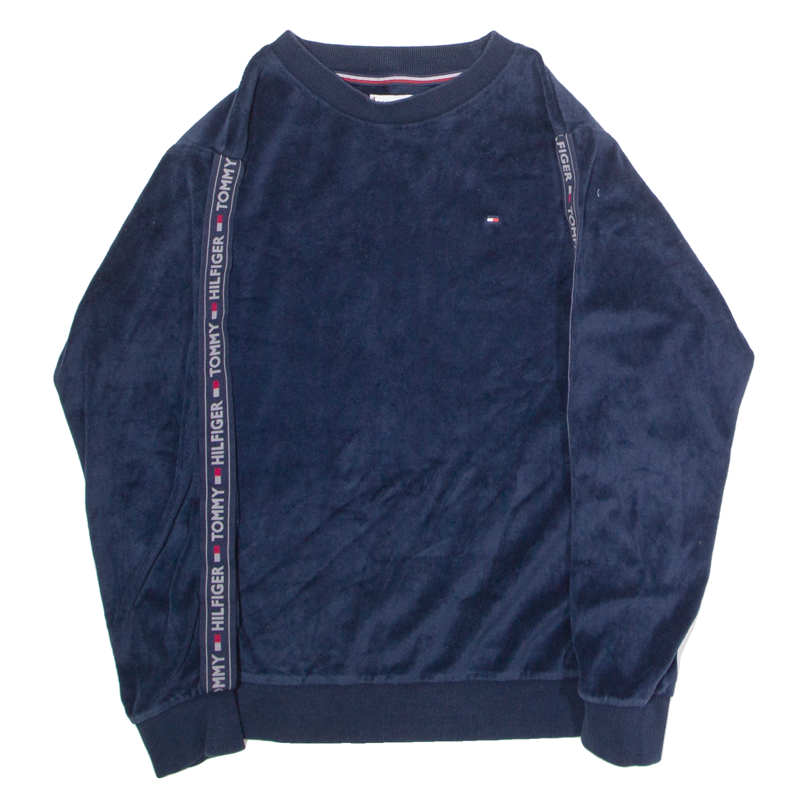 TOMMY HILFIGER Velour Mens Sweatshirt Blue Crew Neck XS Refurbished - N/A refurbished available on Cerqular