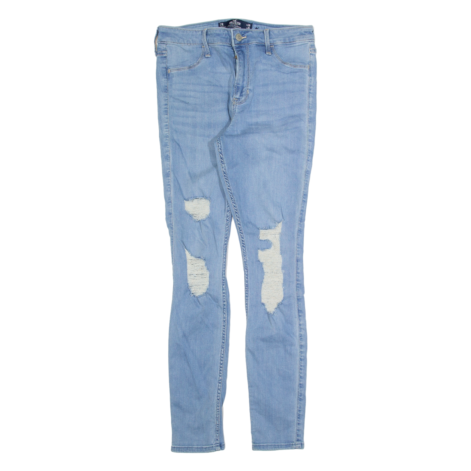HOLLISTER Distressed Womens Jeans Blue Slim Skinny Stone Wash W28 L28 Refurbished - N/A refurbished available on Cerqular