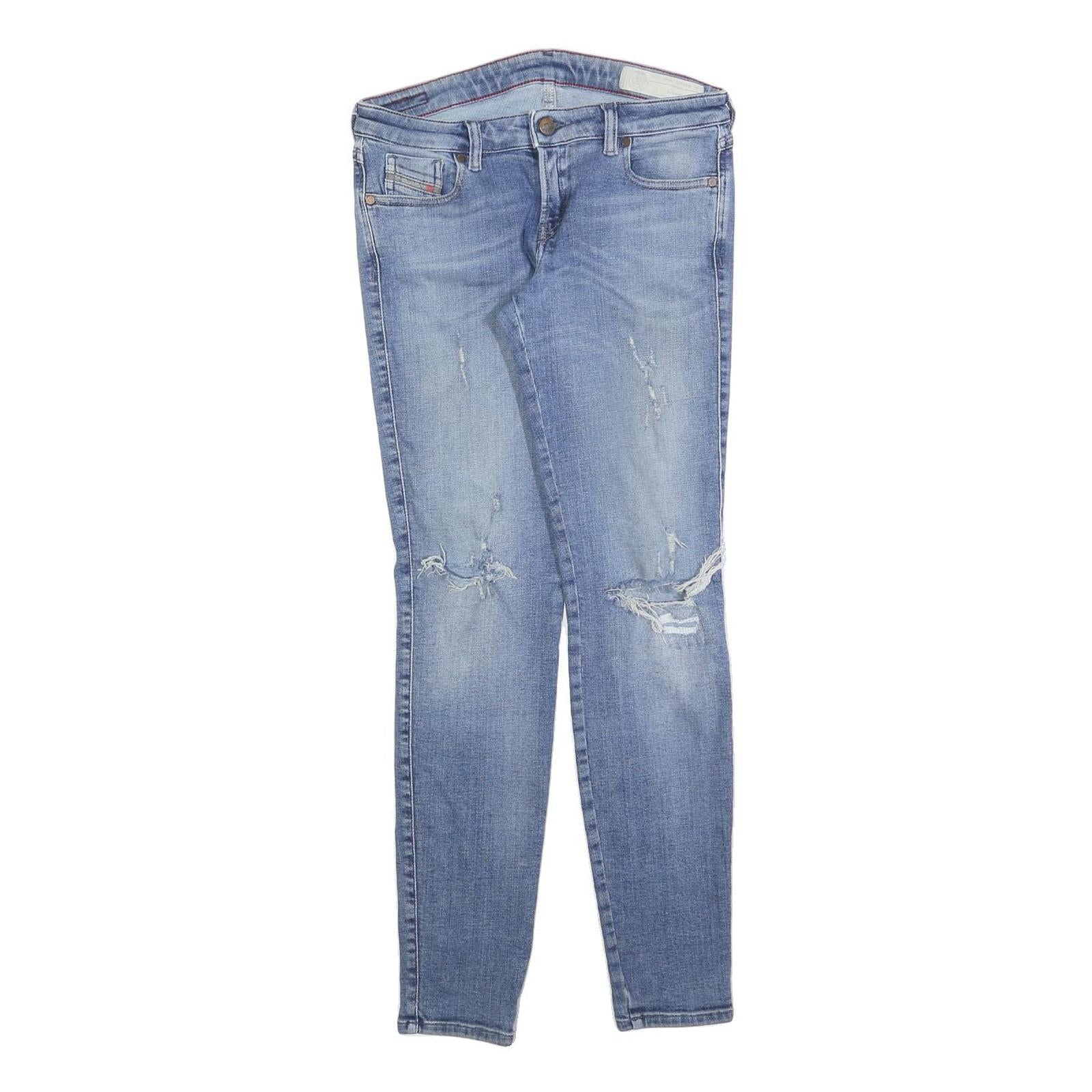 DIESEL Womens Slim Blue Denim Light Wash Jeans W28 L30 Distressed Zip Fit Refurbished - N/A refurbished available on Cerqular