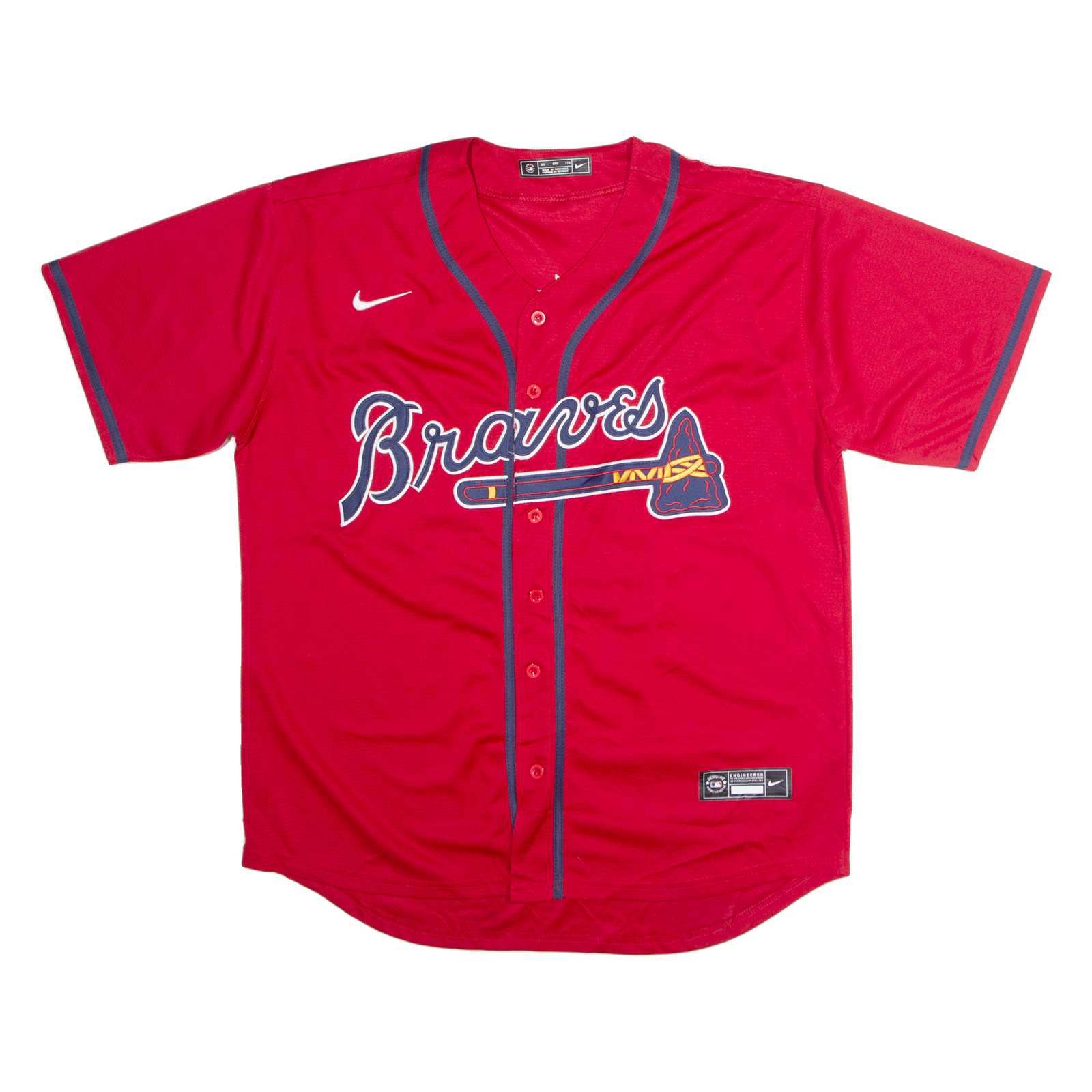 NIKE Atlanta Braves Home #13 Acuna Jr Mens Jersey Red USA V-Neck 2XL Refurbished - N/A refurbished available on Cerqular