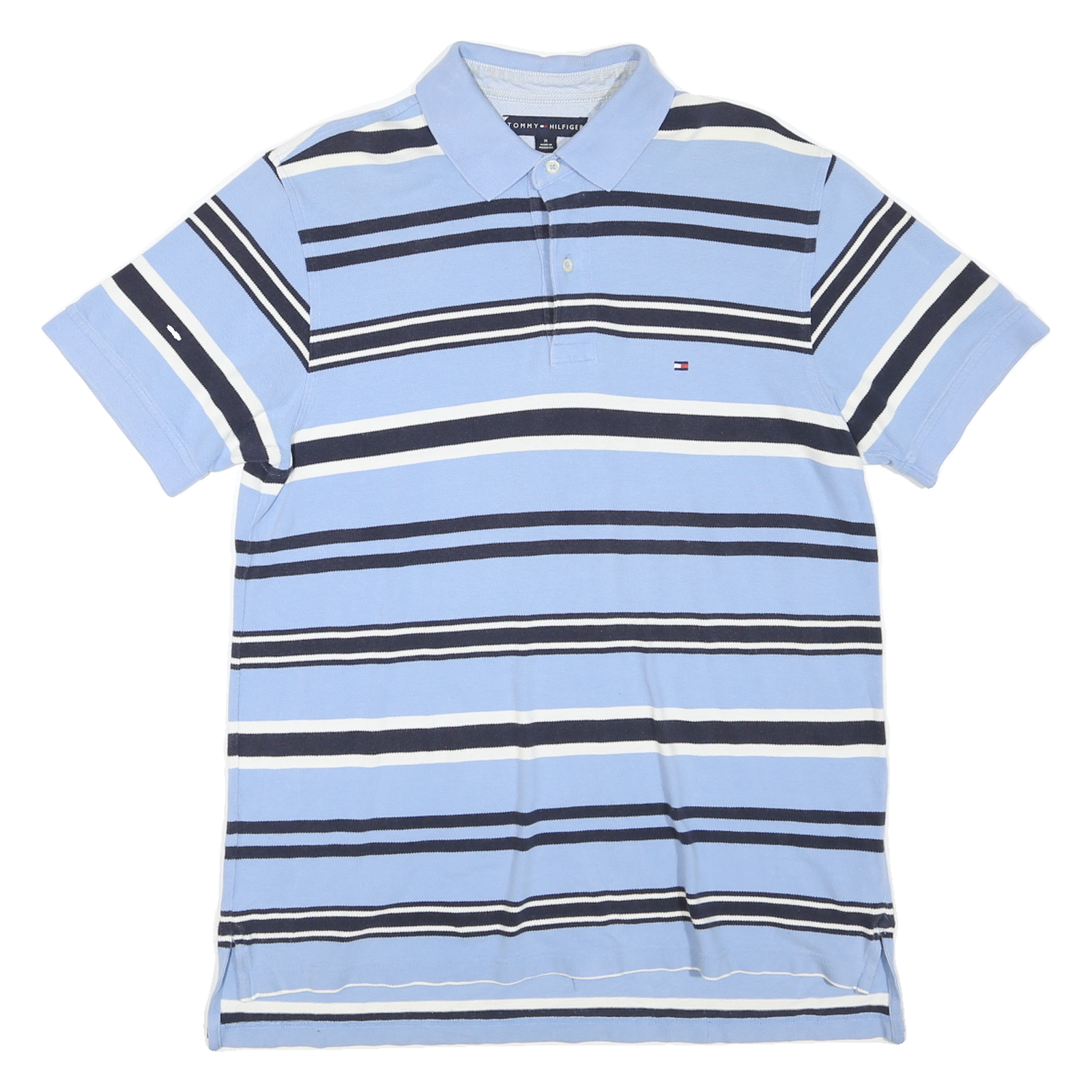 Buy TOMMY HILFIGER Mens Blue & White Striped Short Sleeve Polo Shirt M Cotton Blend Refurbished - $32.49 TOMMY HILFIGER Mens Blue & White Striped Short Sleeve Polo Shirt M Cotton Blend Refurbished - N/A refurbished available on Cerqular
