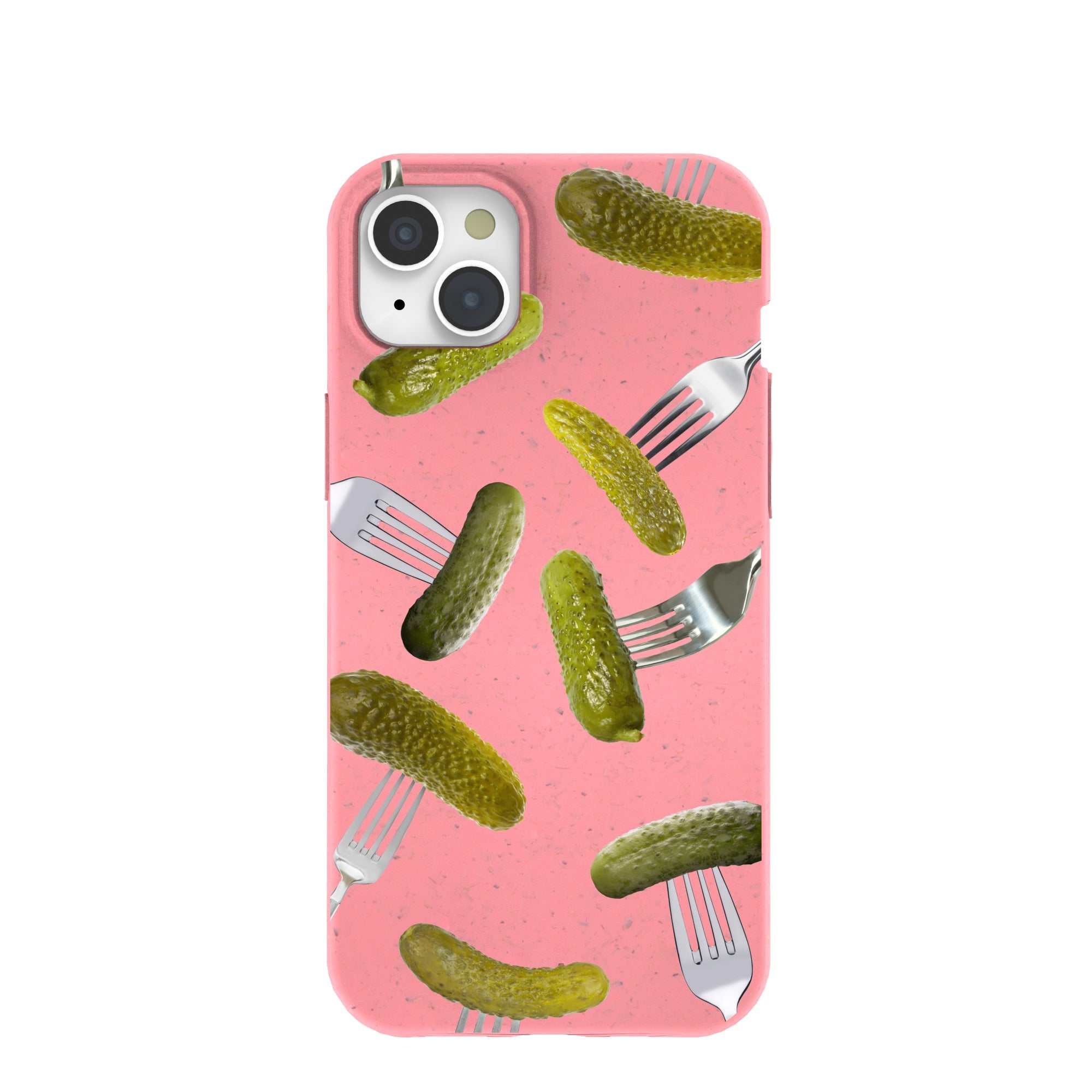 Bubblegum Pink Pickle Party iPhone 15 Plus Case Refurbished - Pela Case refurbished available on Cerqular