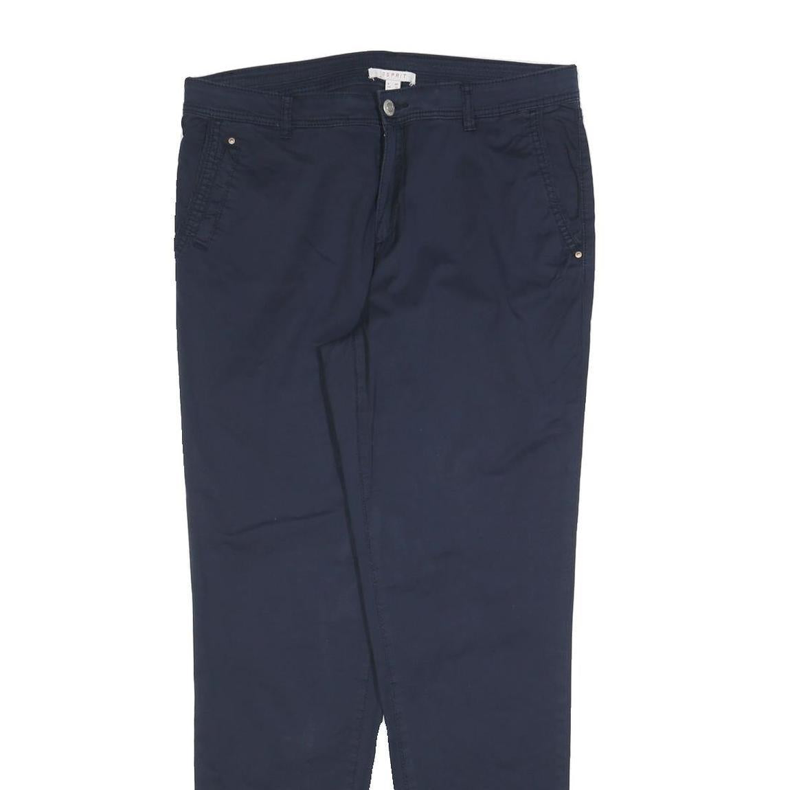 ESPIRIT Womens Navy Slim Fit Trousers Cotton Blend Zip W32 L30 Casual Workwear Refurbished - N/A refurbished available on Cerqular