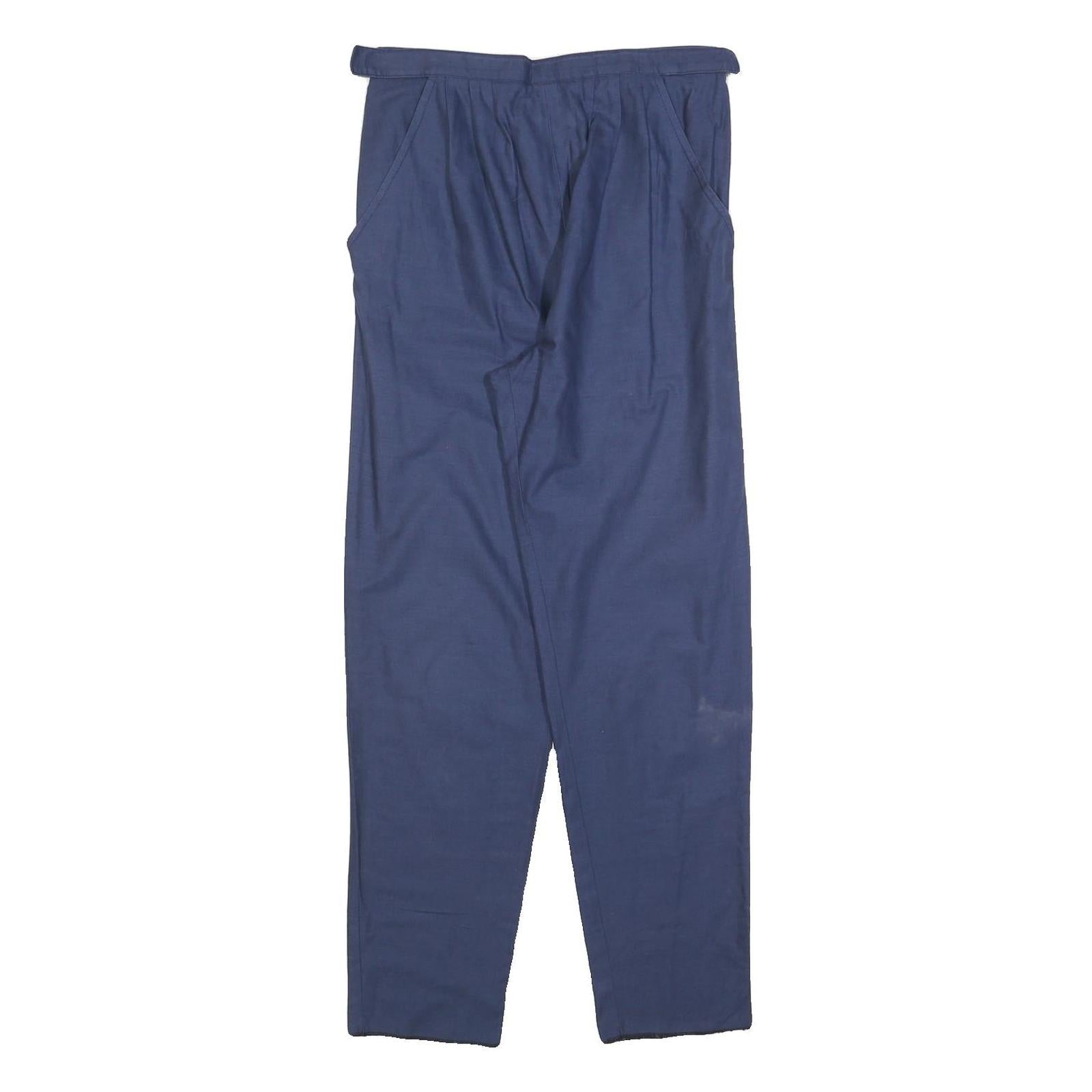 Womens Blue Cotton Blend Regular Fit Trousers W28 L29 Casual Elastic Waist Refurbished - N/A refurbished available on Cerqular