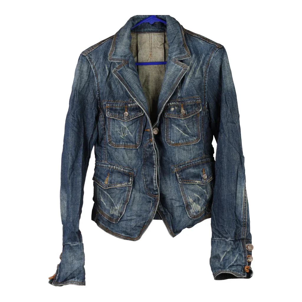 Unbranded Denim Jacket - Small Blue Cotton Refurbished - Thrifted (note: this is a term often used to describe second- refurbished available on Cerqular