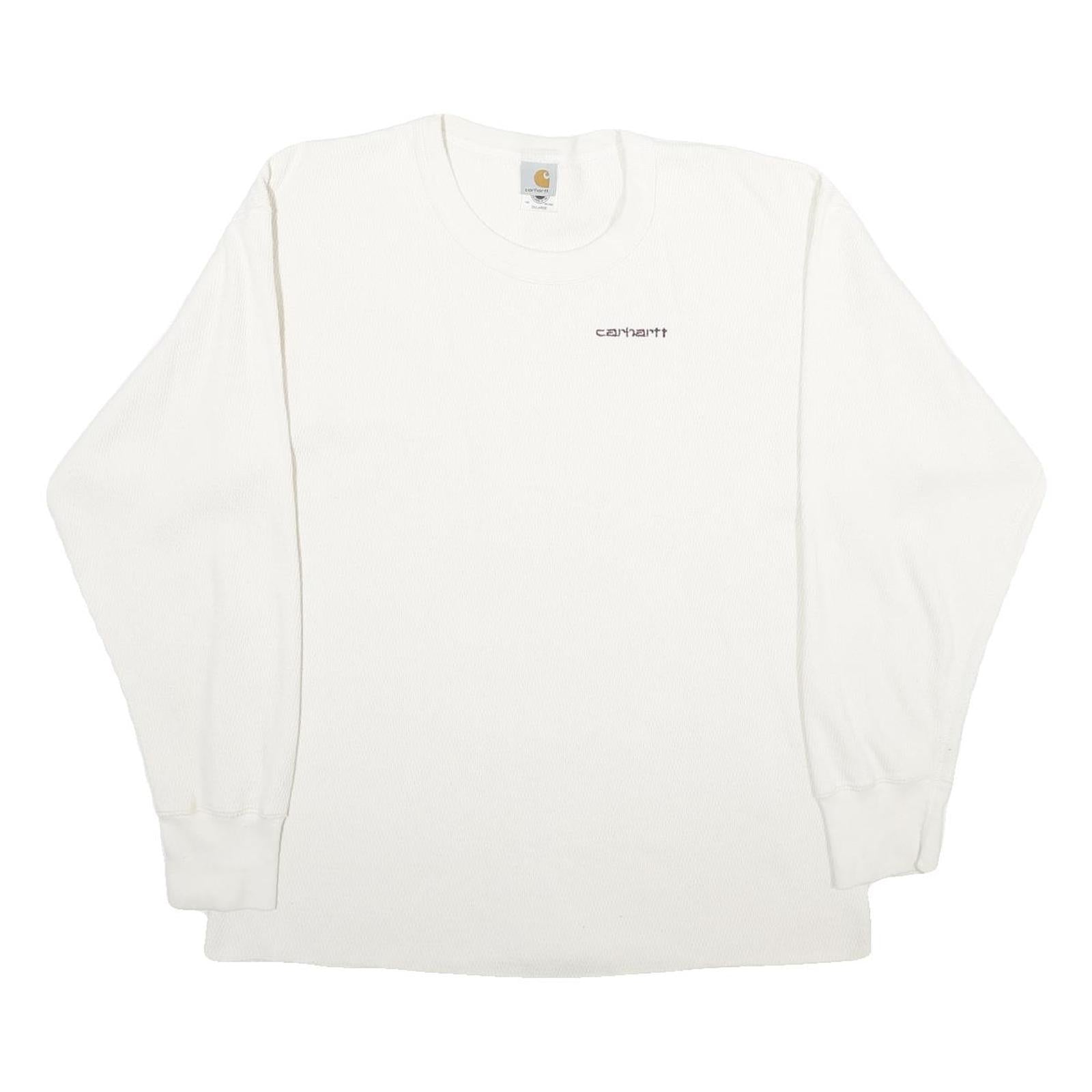 CARHARTT Mens White Crew Neck Sweatshirt 2XL Cotton Pullover Casual Workwear Refurbished - N/A refurbished available on Cerqular