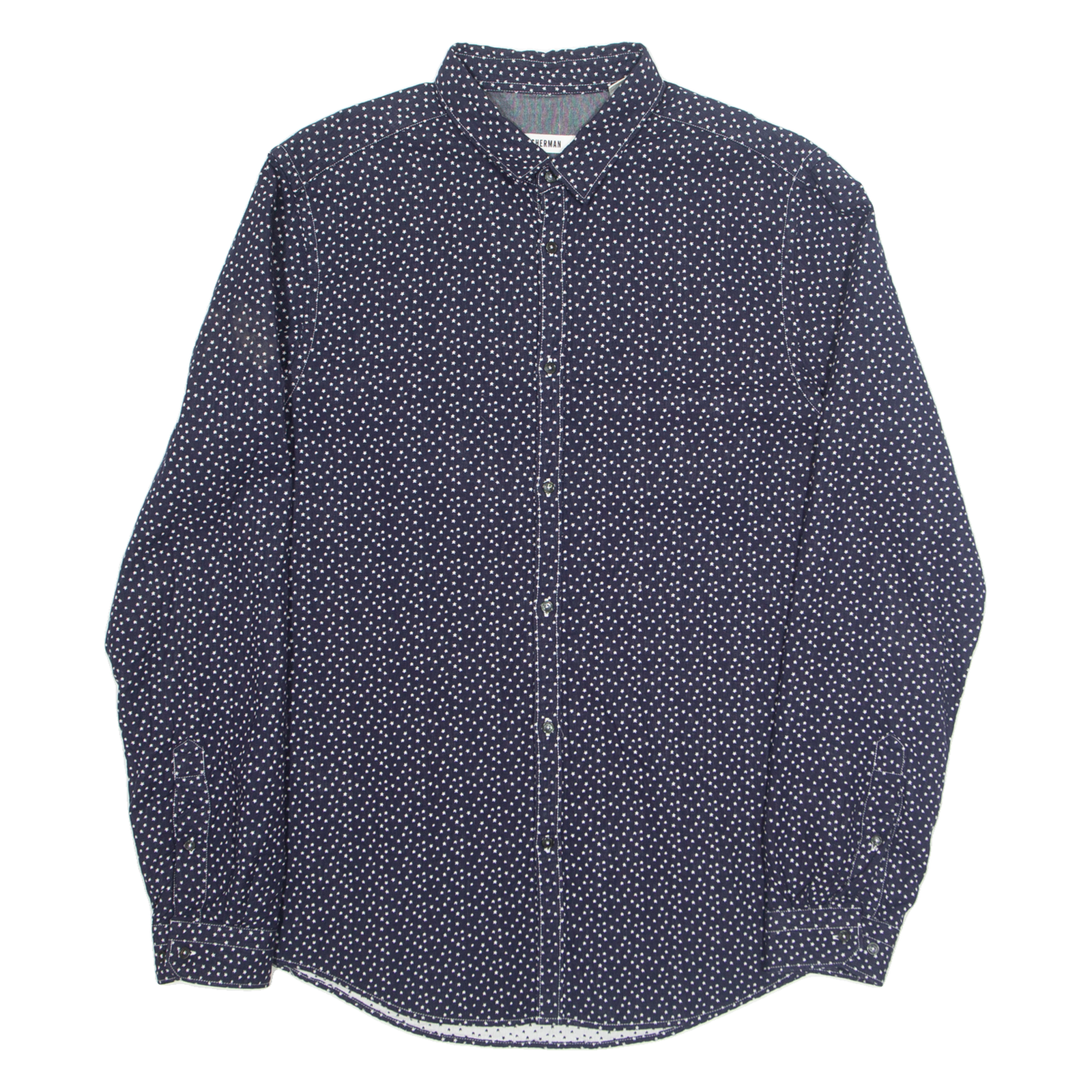 BEN SHERMAN Stars Mens Shirt Blue Crazy Pattern Long Sleeve L Refurbished - N/A refurbished available on Cerqular