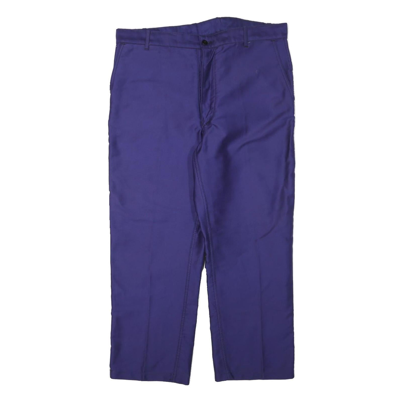 STOCKNES Mens Cotton Blend Blue Regular Fit Trousers W38 L27 Workwear Button Refurbished - N/A refurbished available on Cerqular