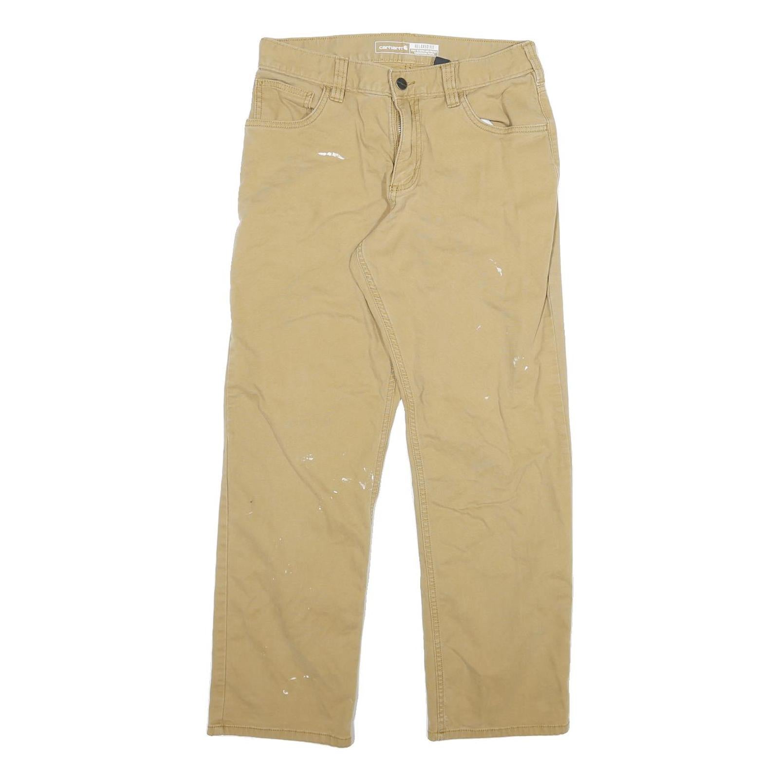 CARHARTT Mens Cotton Blend Beige Relaxed Straight Trousers W30 L30 Workwear Refurbished - N/A refurbished available on Cerqular