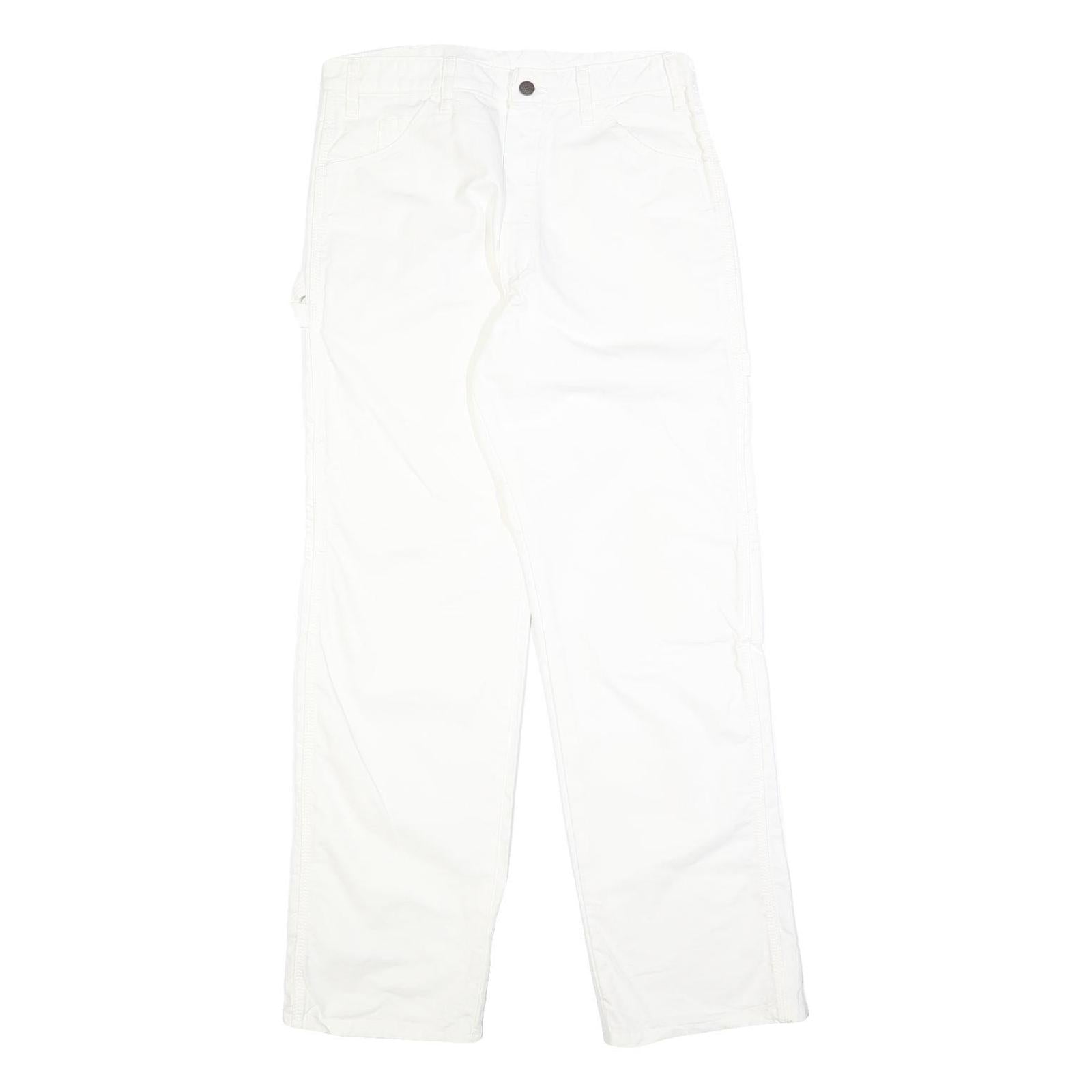 DICKIES Mens White Cotton Regular Straight Trousers W31 L32 Workwear Pants Refurbished - N/A refurbished available on Cerqular