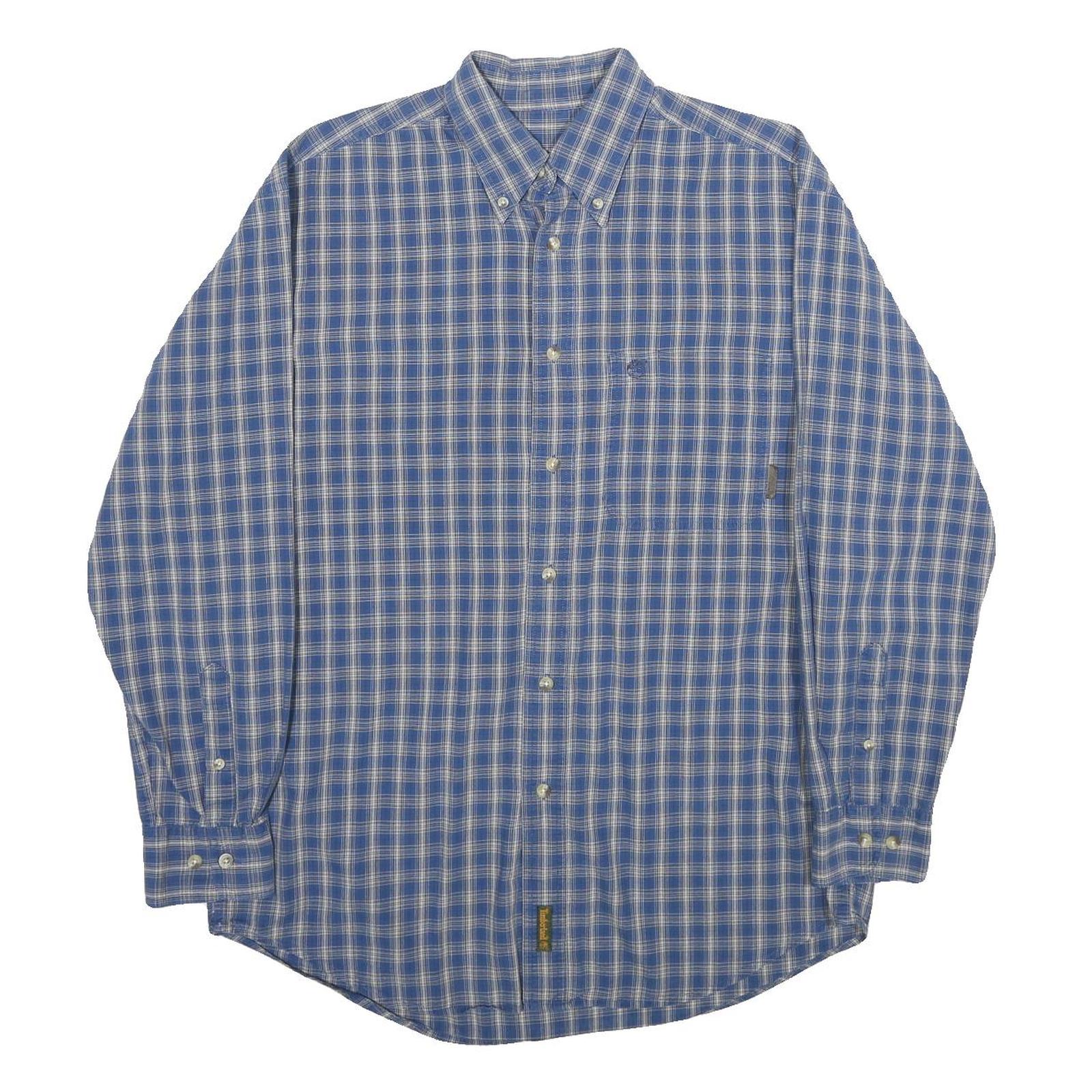 TIMBERLAND Mens Blue Check Shirt S Button-Down Collar Long Sleeve Cotton Casual Refurbished - N/A refurbished available on Cerqular