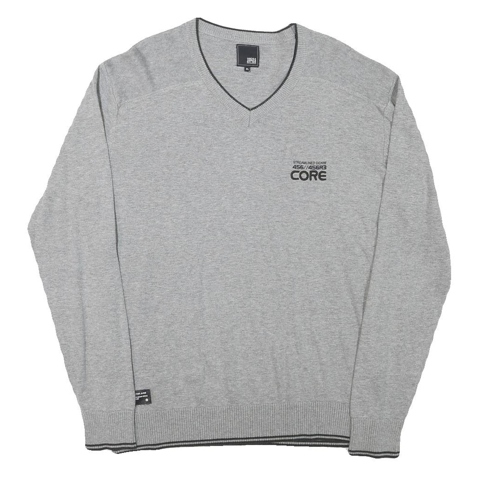 Buy JACK AND JONES Mens Grey Core Patterned Cotton Blend V-Neck Jumper XL Casual Refurbished - $32.49 JACK AND JONES Mens Grey Core Patterned Cotton Blend V-Neck Jumper XL Casual Refurbished - N/A refurbished available on Cerqular