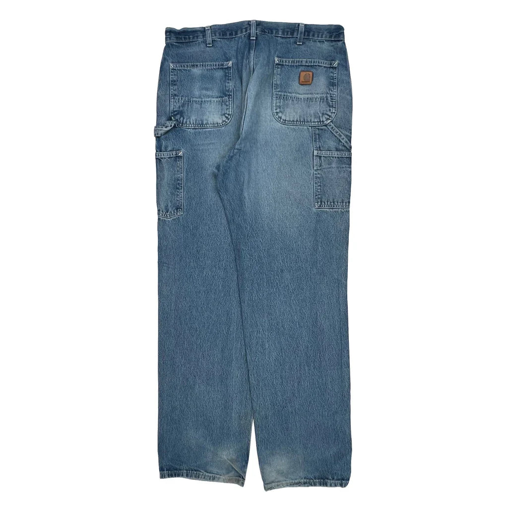 Carhartt Carpenter Jeans - 38W 36L Light Wash Cotton Refurbished - Thrifted (note: this is a term often used to describe second- refurbished available on Cerqular