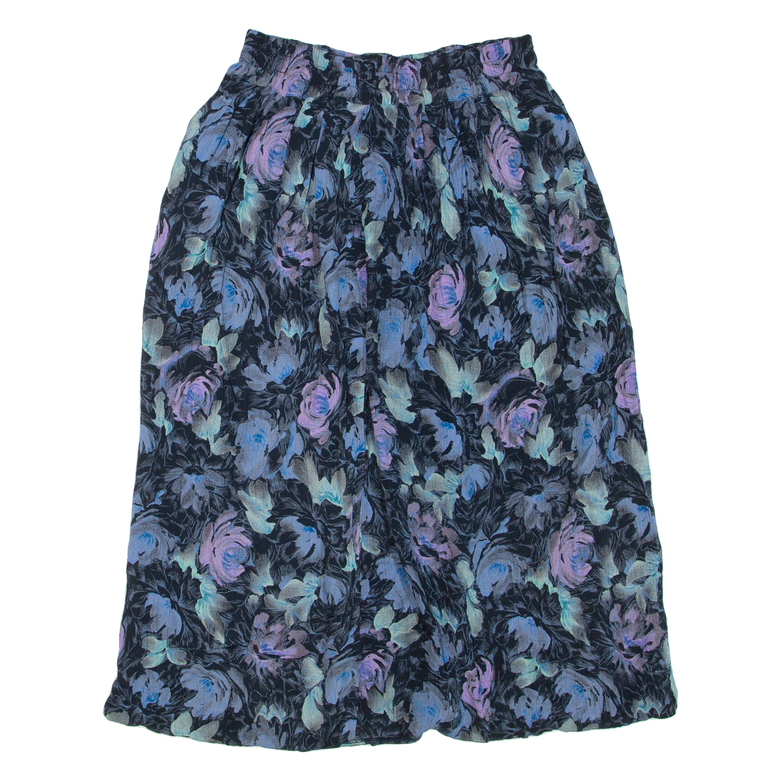 Womens Flare Skirt Blue Midi Floral M Refurbished - N/A refurbished available on Cerqular