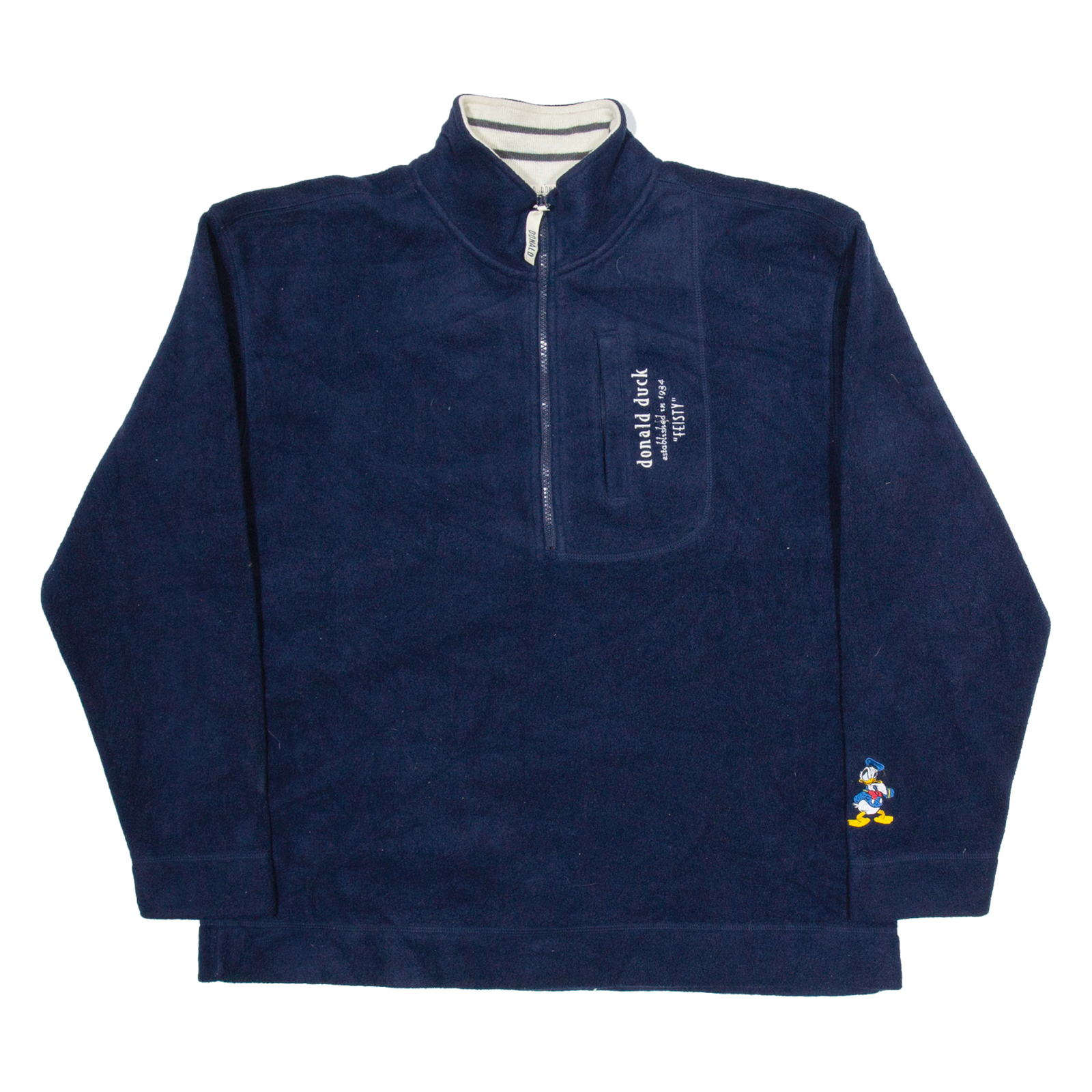 DISNEY Donald Duck Mens Fleece Blue 1/2 Zip Tight Knit M Refurbished - N/A refurbished available on Cerqular