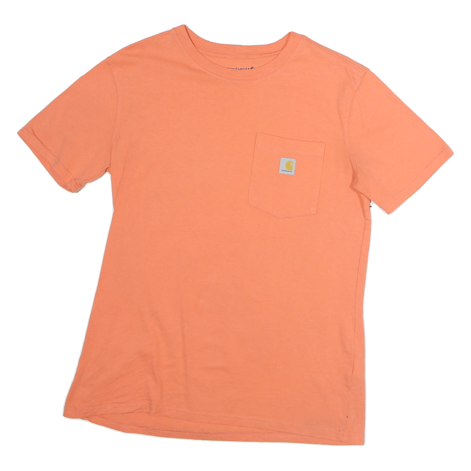 CARHARTT Womens Orange Pocket T-Shirt S Short Sleeve Crew Neck Cotton Logo Refurbished - N/A refurbished available on Cerqular
