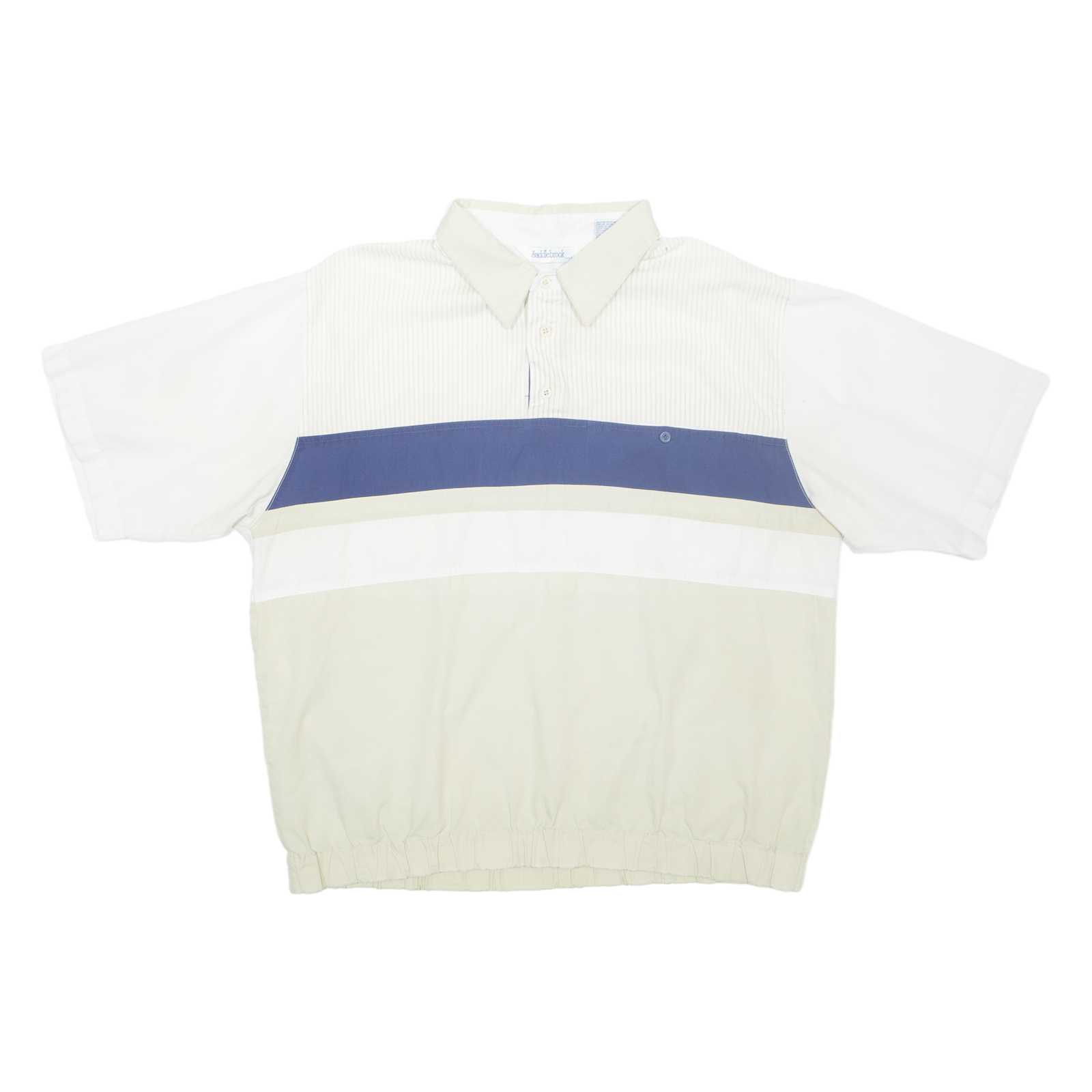 SADDLEBROOK Mens Polo Shirt Beige Striped L Refurbished - N/A refurbished available on Cerqular