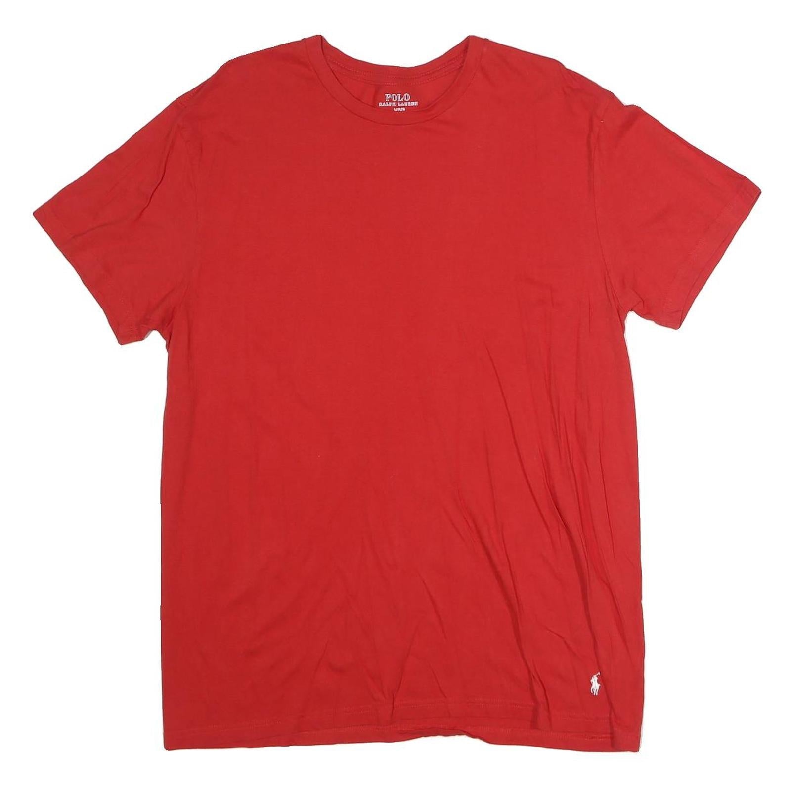 POLO RALPH LAUREN Mens Red Cotton T-Shirt L Short Sleeve Crew Neck Classic Refurbished - N/A refurbished available on Cerqular