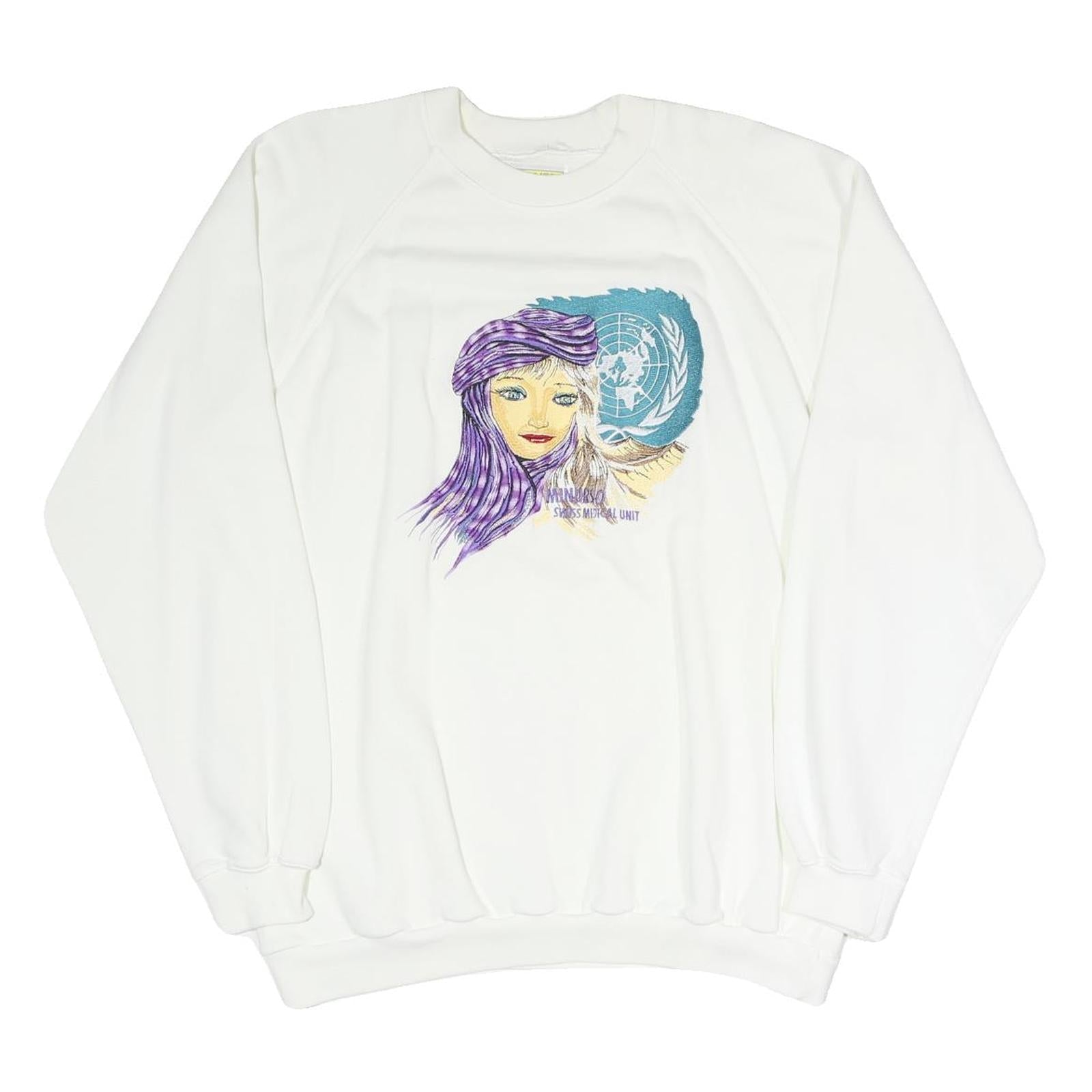 Buy SWITCHER Mens White Cotton Blend Crew Neck M Printed Front Sweatshirt Refurbished - $23.39 SWITCHER Mens White Cotton Blend Crew Neck M Printed Front Sweatshirt Refurbished - N/A refurbished available on Cerqular