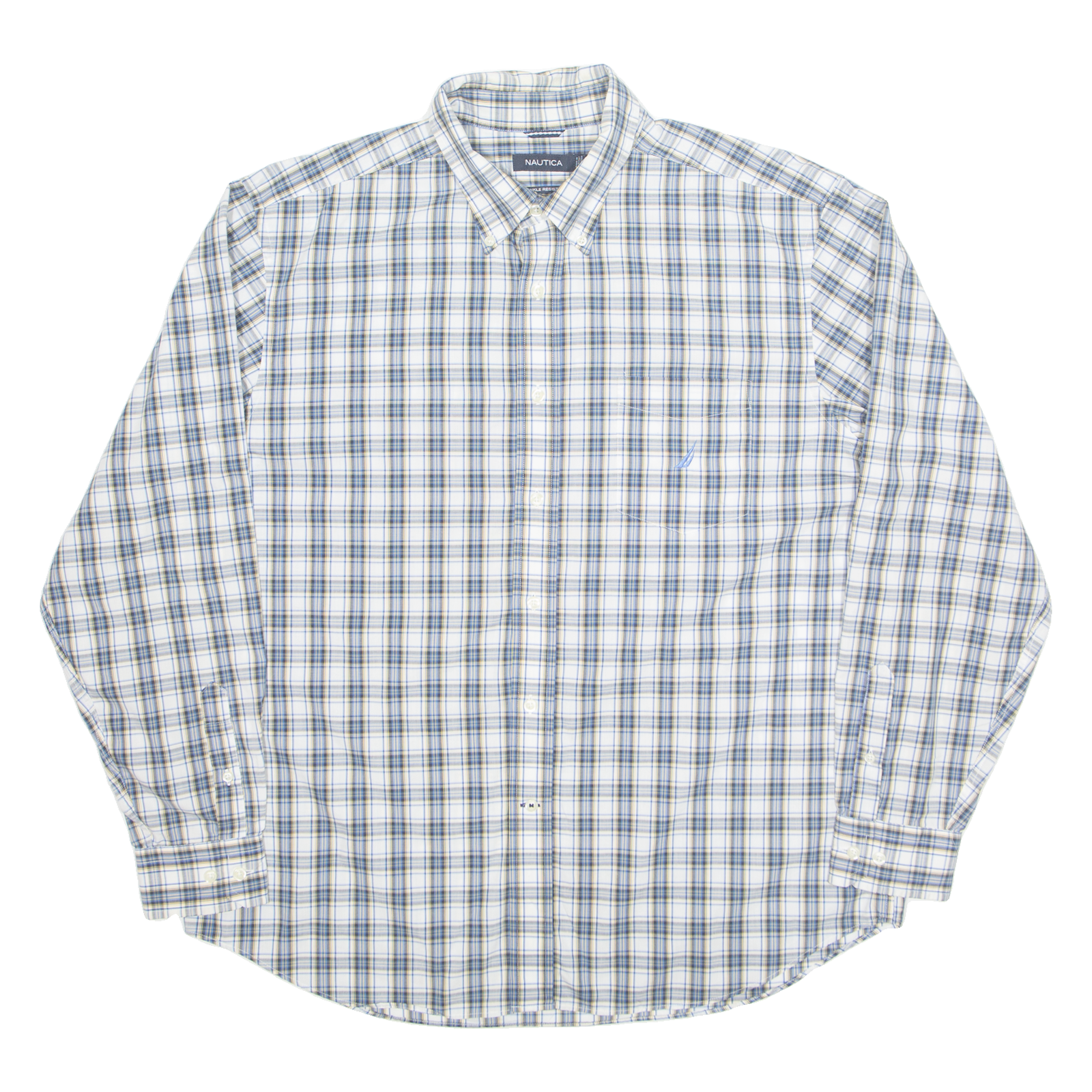 NAUTICA Mens Shirt Grey Check Long Sleeve XL Refurbished - N/A refurbished available on Cerqular