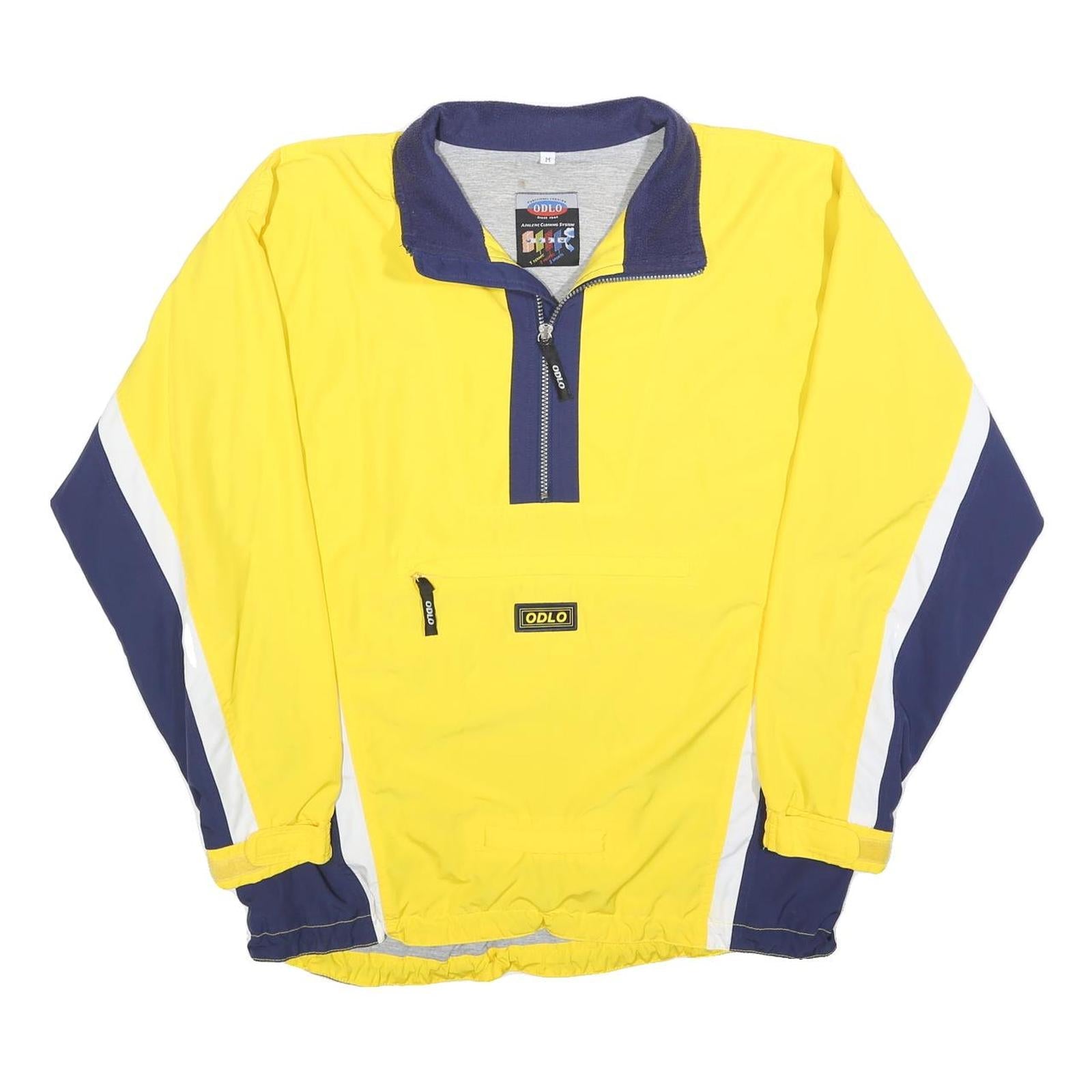 ODLO Mens Yellow & Navy Half Zip Polyester Track Jacket M Sport Activewear Refurbished - N/A refurbished available on Cerqular