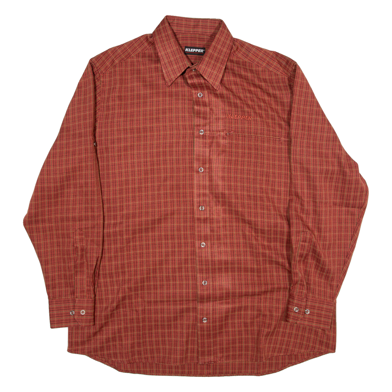 KLEPPER Mens Shirt Red Check Long Sleeve L Refurbished - N/A refurbished available on Cerqular