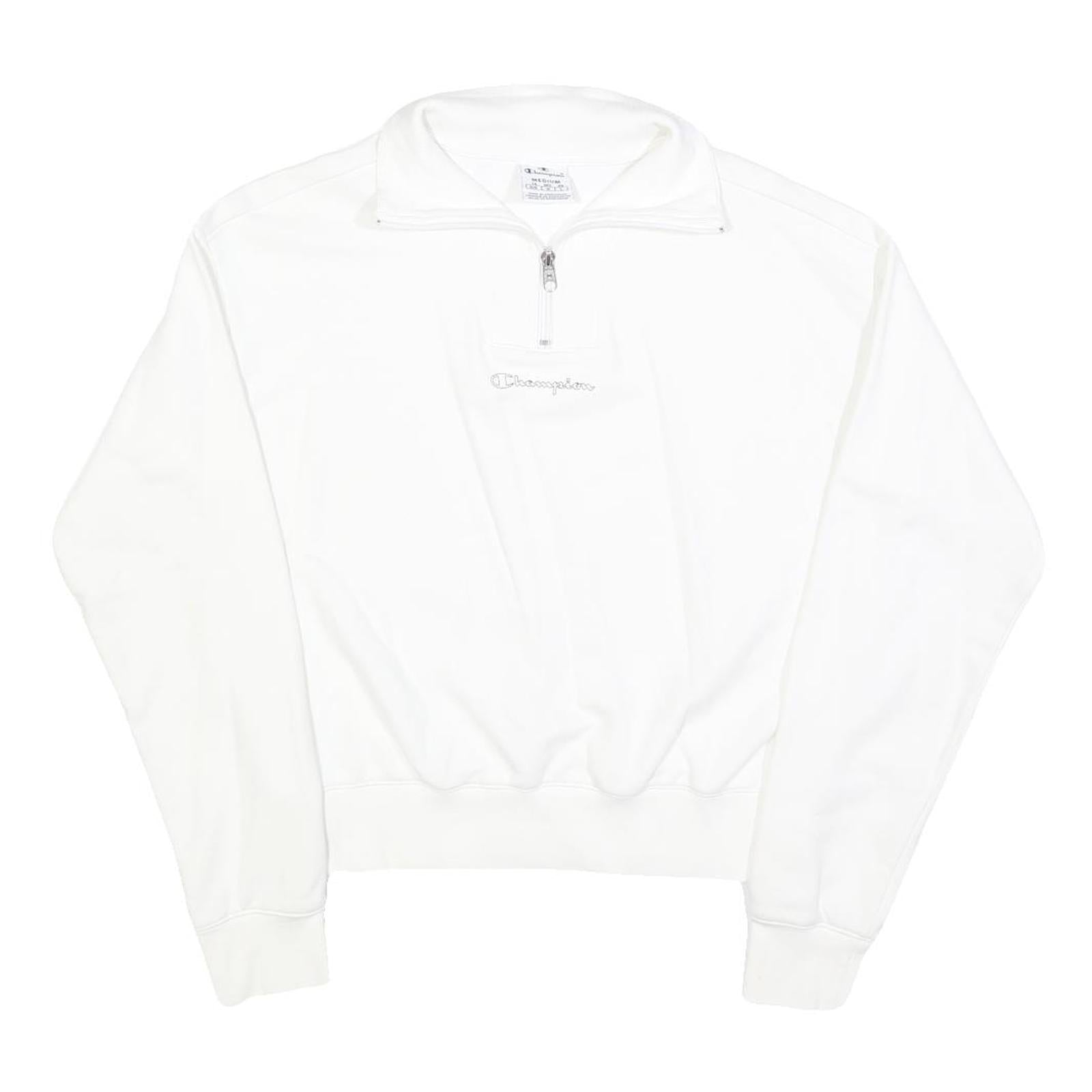 Buy CHAMPION Womens White 1/4 Zip Sweatshirt M Cotton Blend Casual Pullover Refurbished - $29.89 CHAMPION Womens White 1/4 Zip Sweatshirt M Cotton Blend Casual Pullover Refurbished - N/A refurbished available on Cerqular