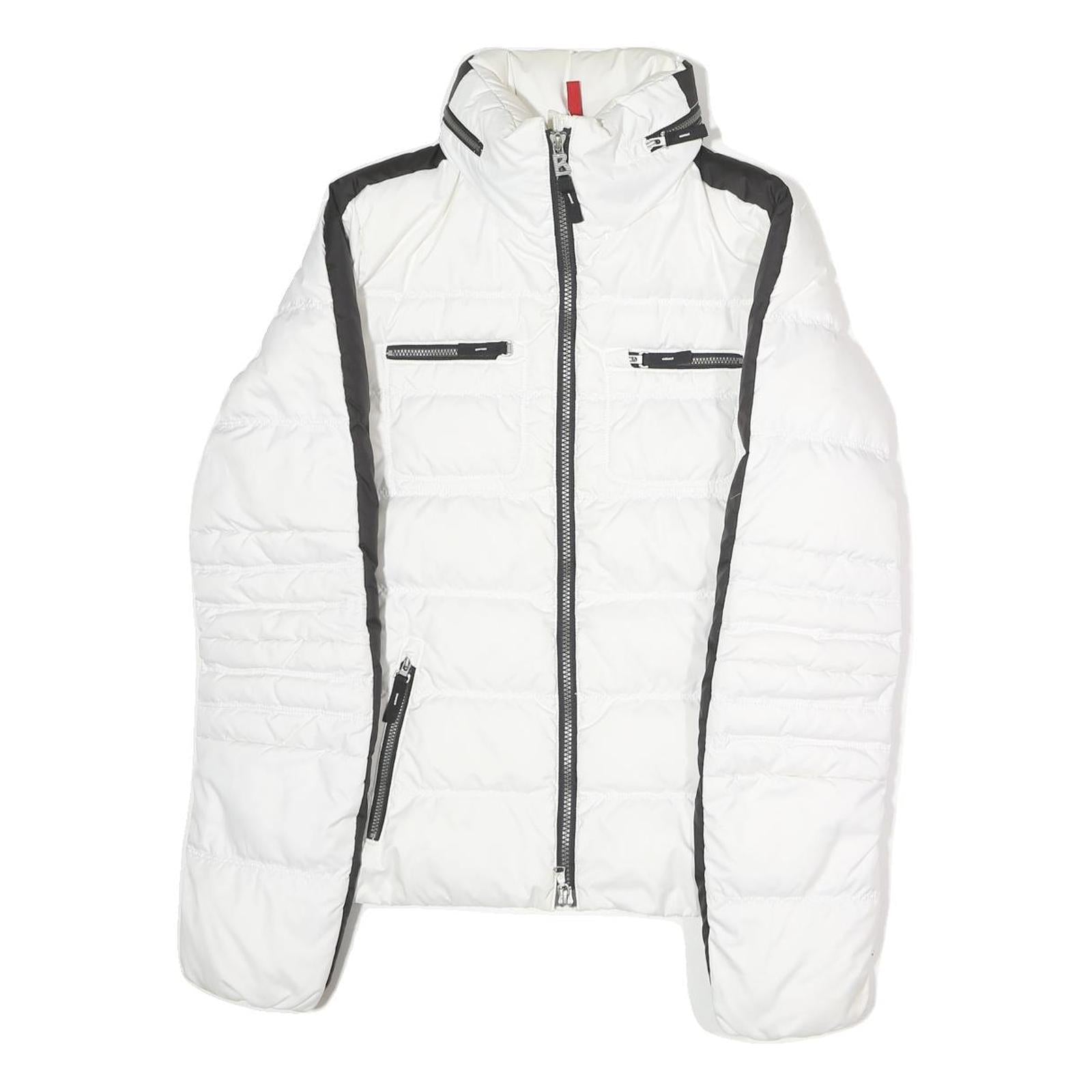 FIRE & ICE Womens White & Black Quilted Puffer Jacket M Polyester Zip Outdoor Refurbished - N/A refurbished available on Cerqular