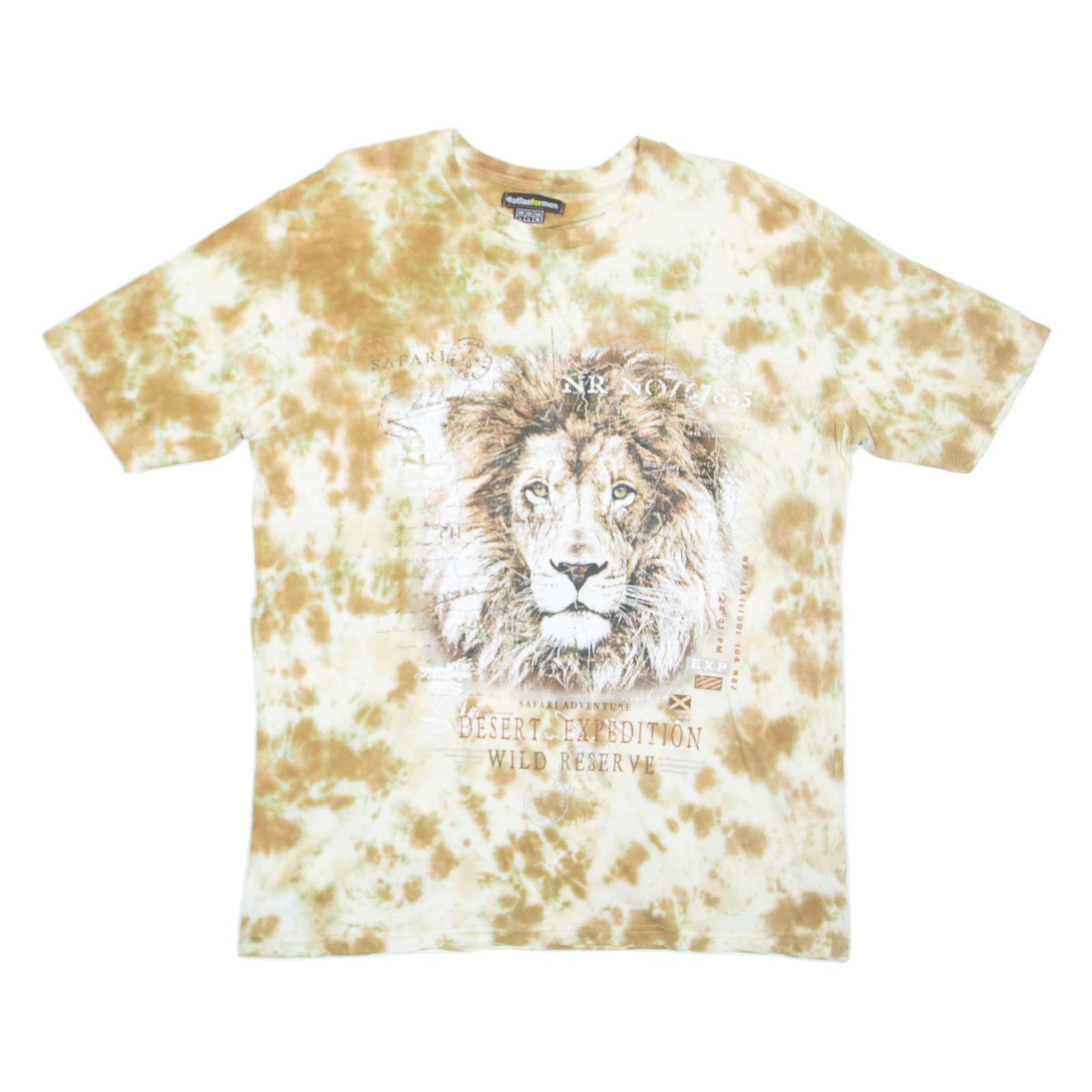ATLAS Lion Mens Tie Dye T-Shirt Beige M Refurbished - N/A refurbished available on Cerqular