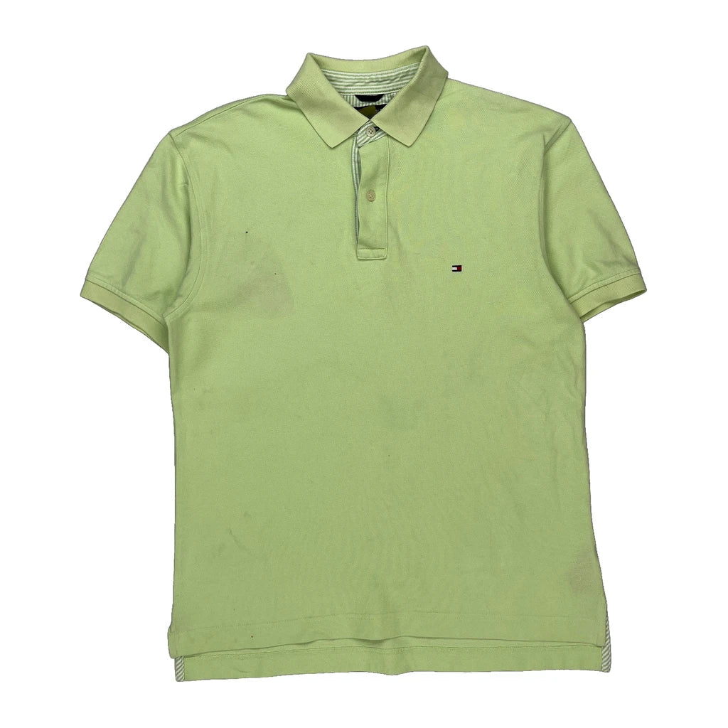 Tommy Hilfiger Polo Shirt - Small Green Cotton Refurbished - Thrifted (note: this is a term often used to describe second- refurbished available on Cerqular