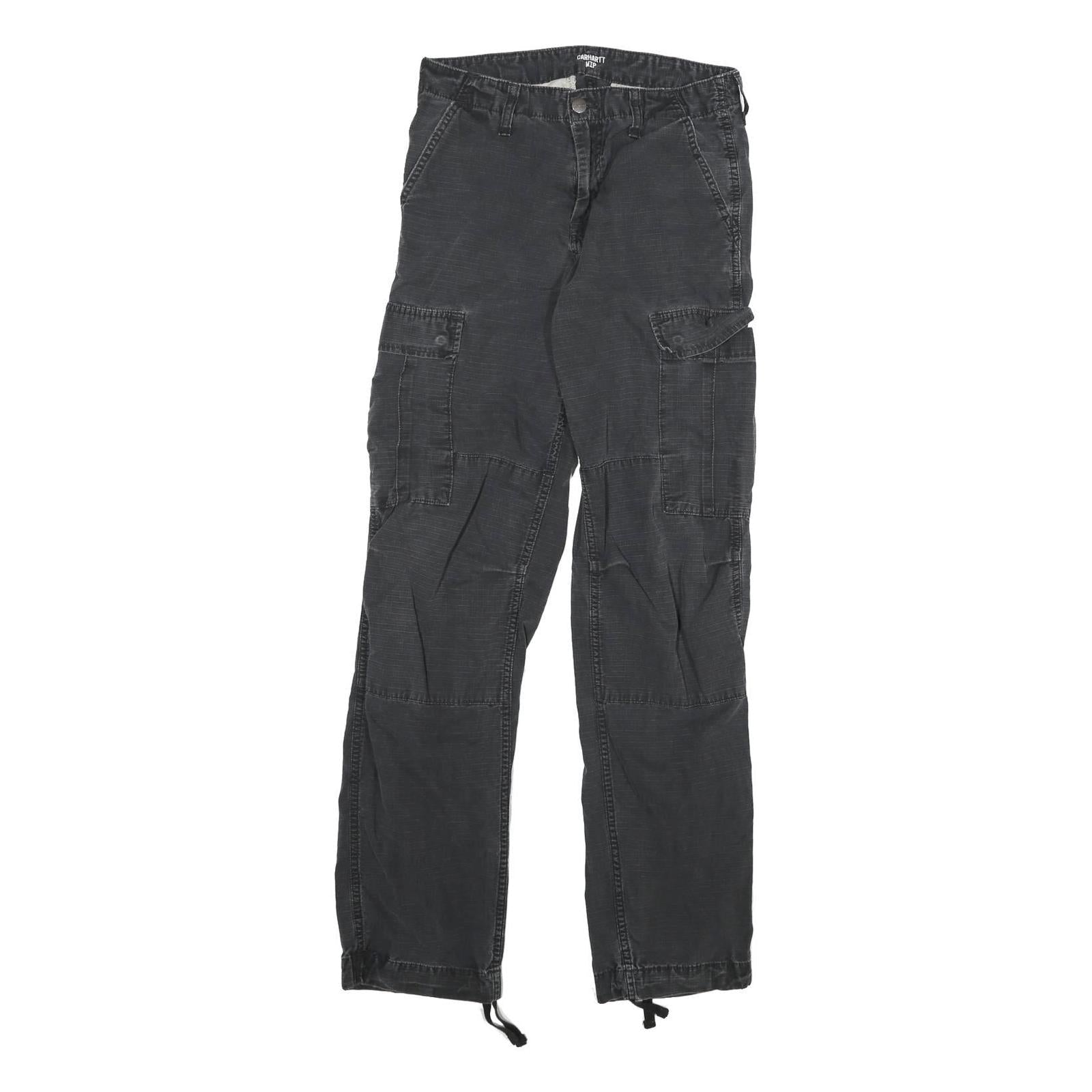 CARHARTT Mens Black Regular Fit Straight Cargo Trousers W28 L32 Workwear Zip Refurbished - N/A refurbished available on Cerqular