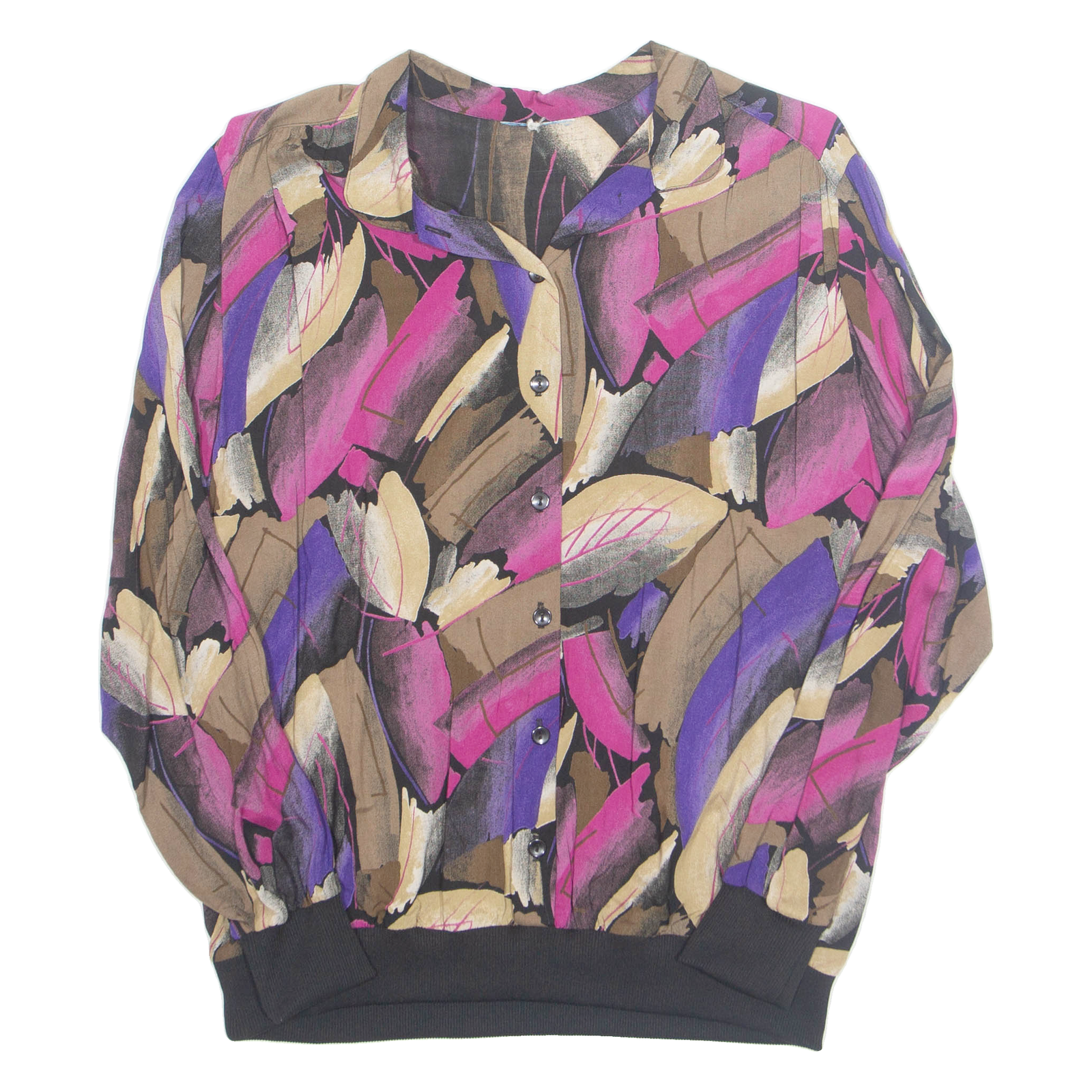 Womens Printed Blouse Purple Long Sleeve Crazy Pattern L Refurbished - N/A refurbished available on Cerqular