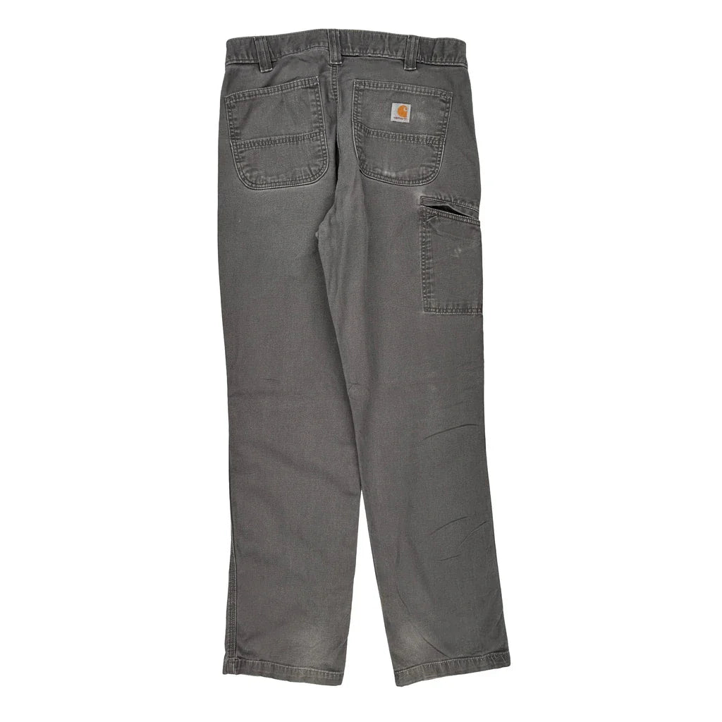 Carhartt Carpenter Trousers - 30W 33L Grey Cotton Refurbished - Thrifted (note: this is a term often used to describe second- refurbished available on Cerqular