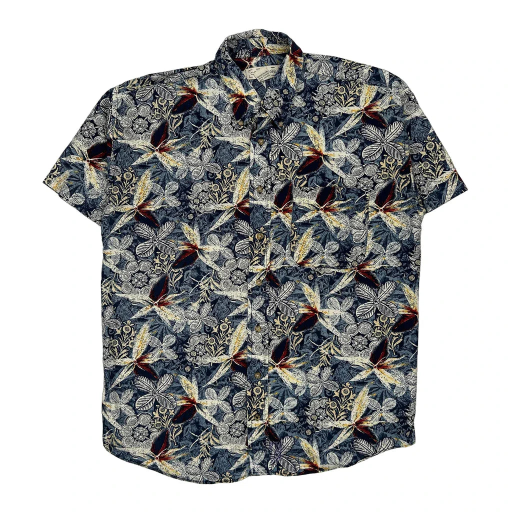 Crossings Floral Hawaiian Shirt - Large Multicoloured Cotton Refurbished - Thrifted (note: this is a term often used to describe second- refurbished available on Cerqular