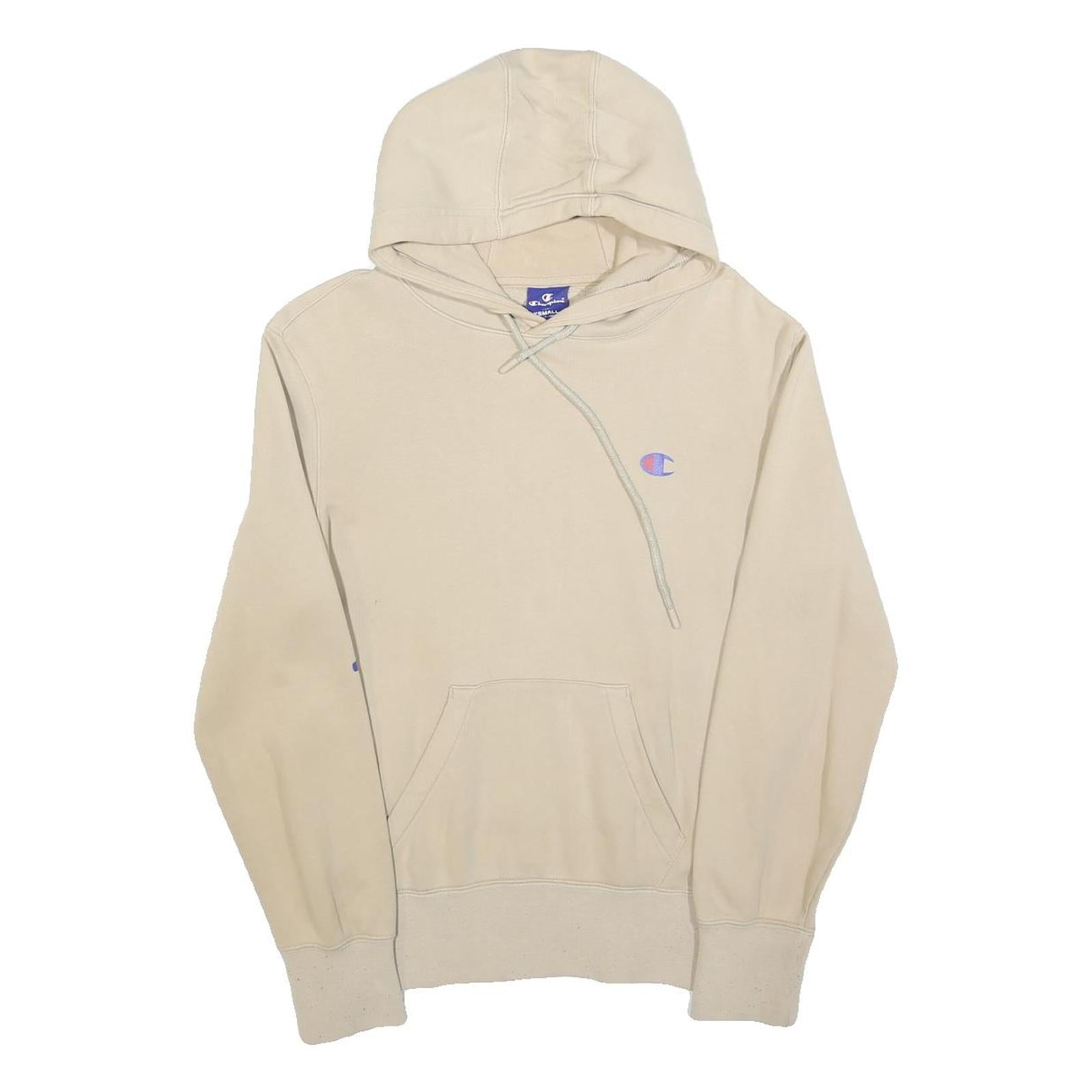 CHAMPION Mens Beige Hoodie XS Champion Logo Pullover Casual Comfort Cotton Blend Refurbished - N/A refurbished available on Cerqular