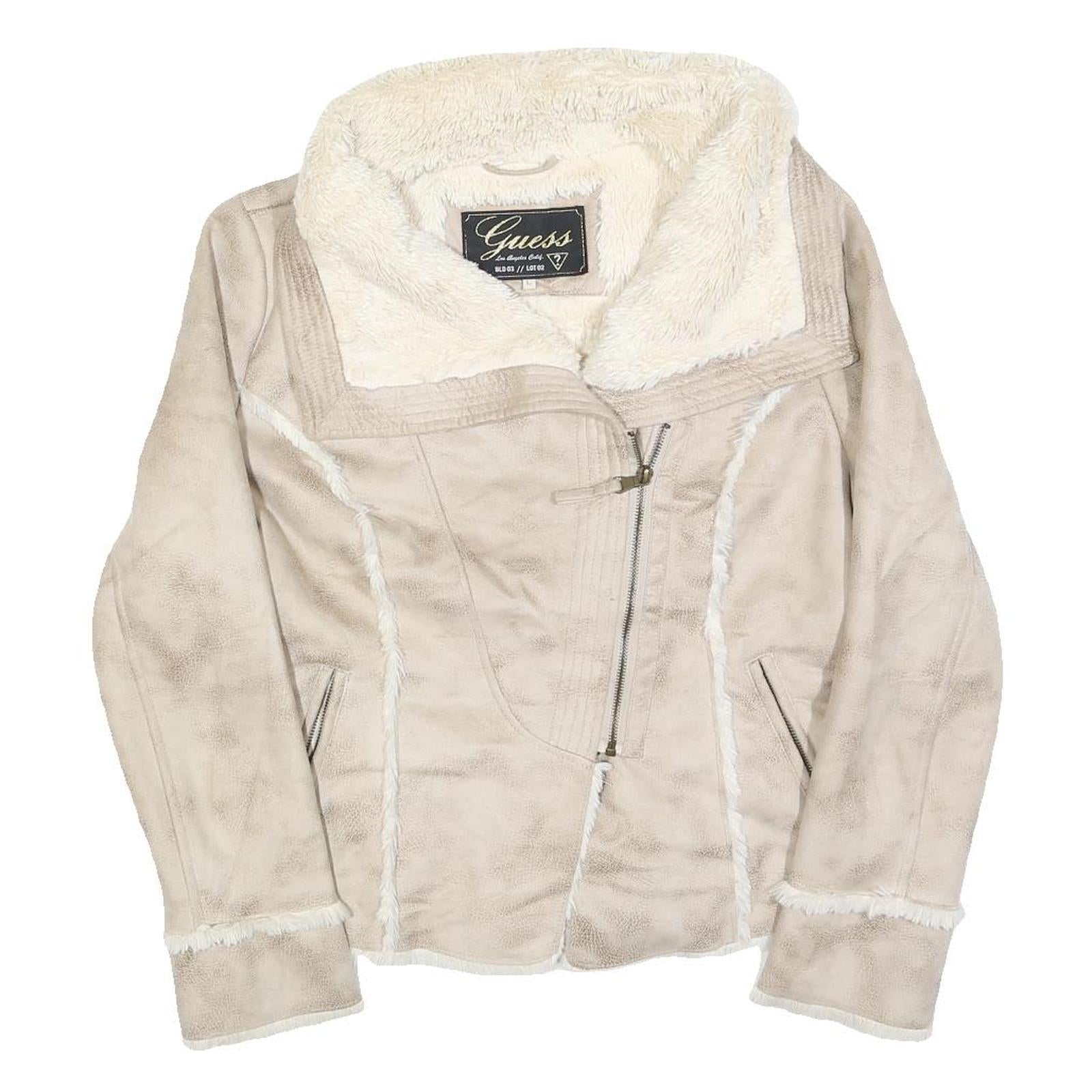 Buy GUESS Womens Beige Faux Suede Jacket L Polyester Zip Fastening Stylish Warm Refurbished - $50.69 GUESS Womens Beige Faux Suede Jacket L Polyester Zip Fastening Stylish Warm Refurbished - N/A refurbished available on Cerqular