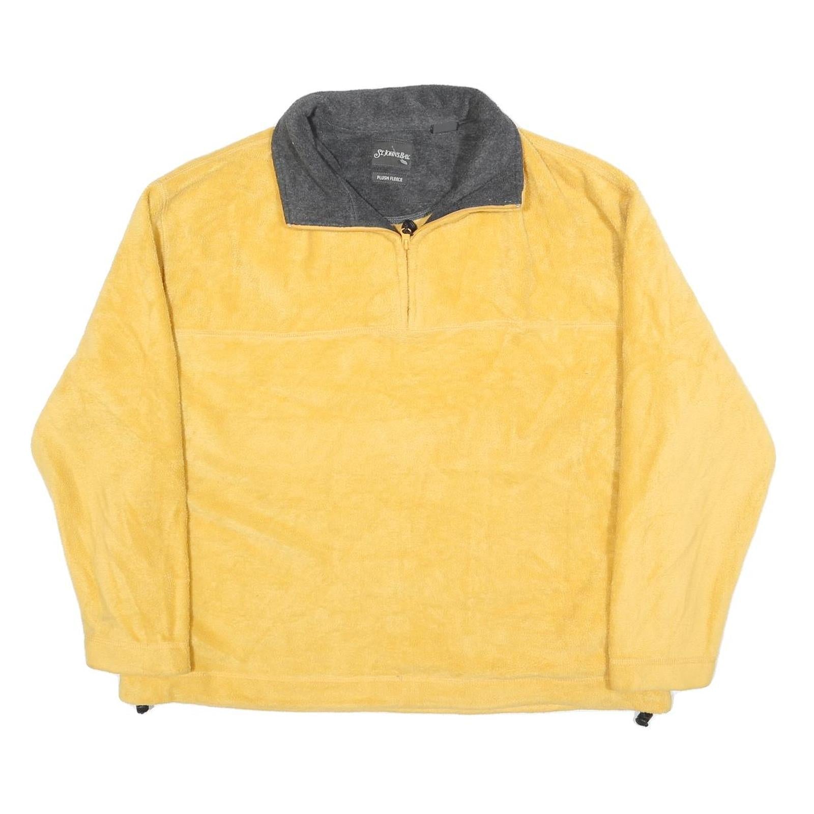 ST JOHNS BAY Mens Yellow Plush Fleece Jumper Long Sleeve Half Zip XL Soft Warm Refurbished - N/A refurbished available on Cerqular