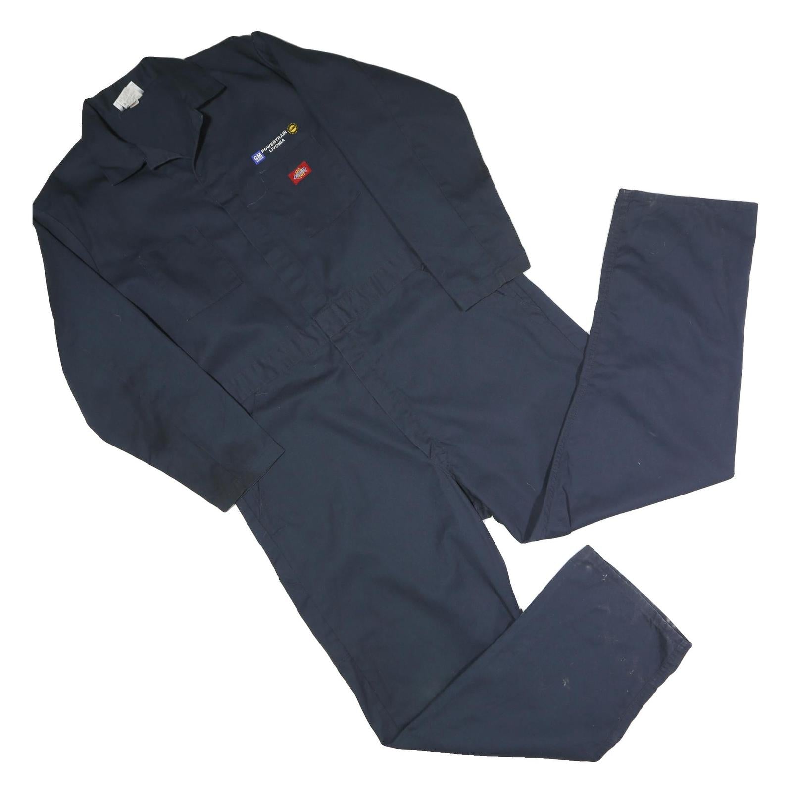 DICKIES Mens Navy Blue Polyester Blend Classic Dungarees XL W44 L31 Workwear Refurbished - N/A refurbished available on Cerqular