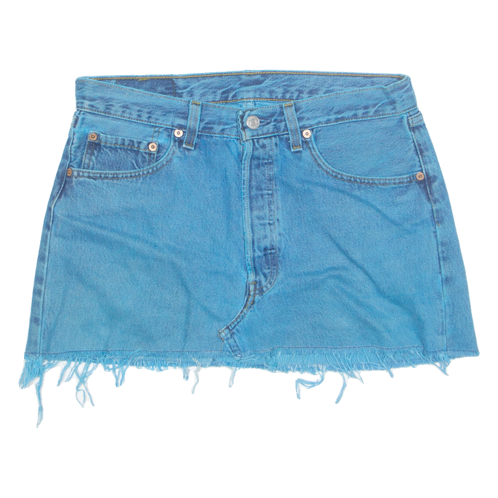 LEVI'S Cut Off 501 Womens Mini Skirt Blue Short Denim M Refurbished - N/A refurbished available on Cerqular