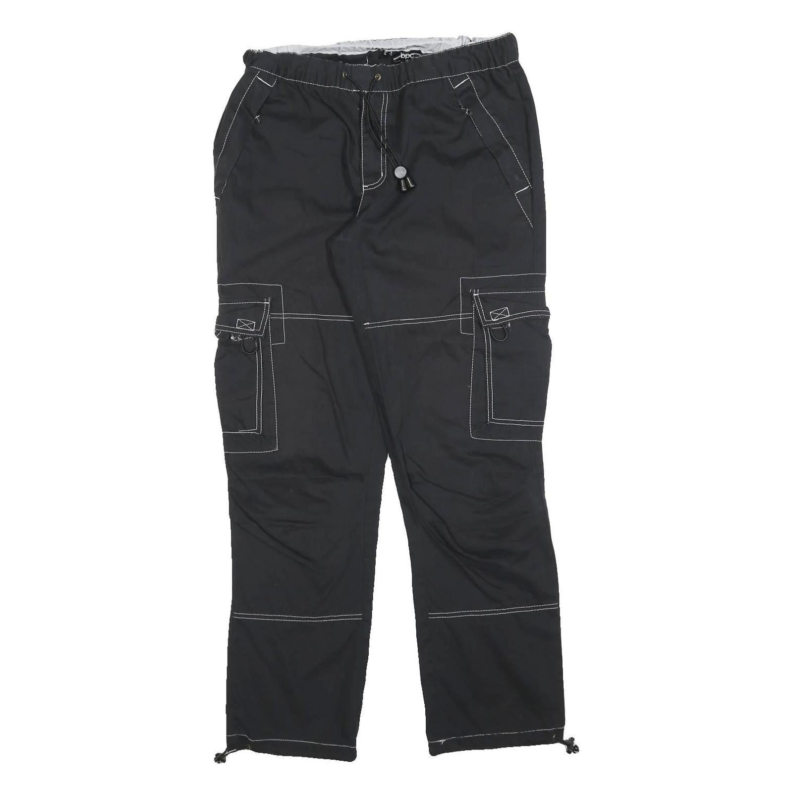 BPC Womens Black Regular Cargo Trousers W30 L32 Polyester Blend Zip Pockets Refurbished - N/A refurbished available on Cerqular