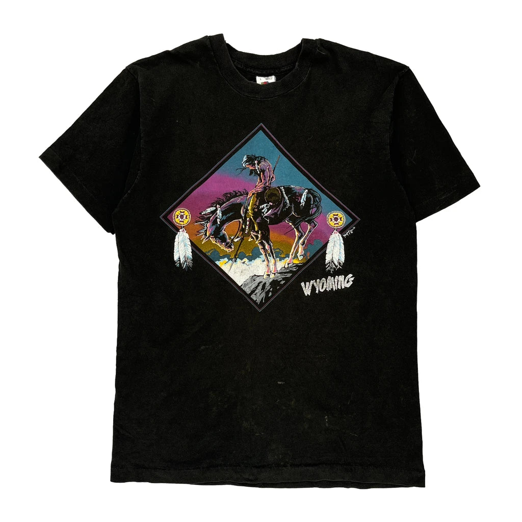 Fruit Of The Loom Single Stitch T-Shirt - Large Black Cotton Refurbished - Thrifted (note: this is a term often used to describe second- refurbished available on Cerqular