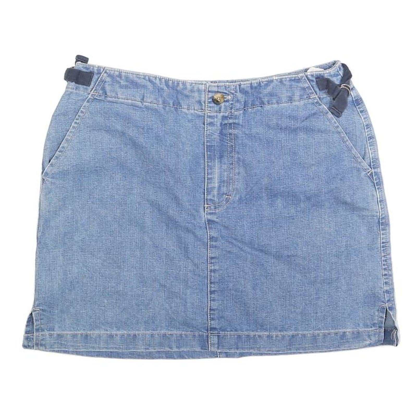 GLORIA VANDERBLIT Womens Blue Denim Mini Cotton Blend Skirt M Stylish Casual Refurbished - N/A refurbished available on Cerqular