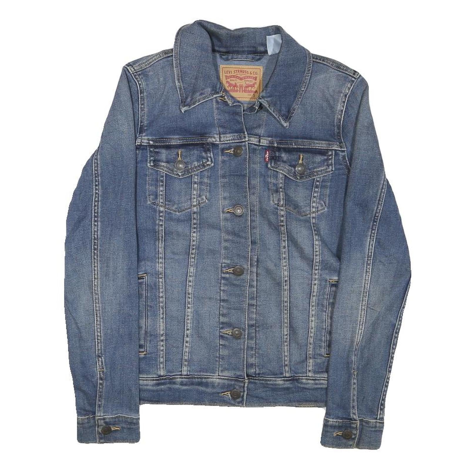 LEVI'S Womens Blue Denim Jacket S Cotton Blend Button Closure Classic Fit Refurbished - N/A refurbished available on Cerqular