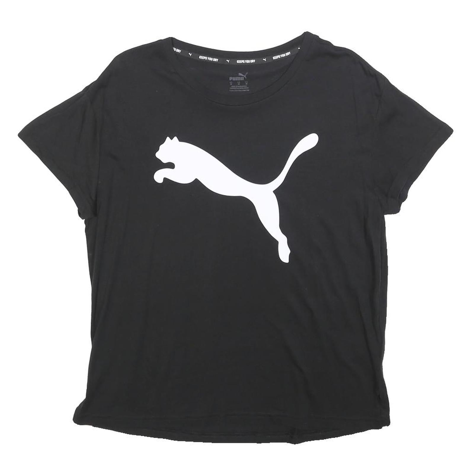 PUMA Womens Black Graphic T-Shirt M Short Sleeve Crew Neck Sportswear Refurbished - N/A refurbished available on Cerqular
