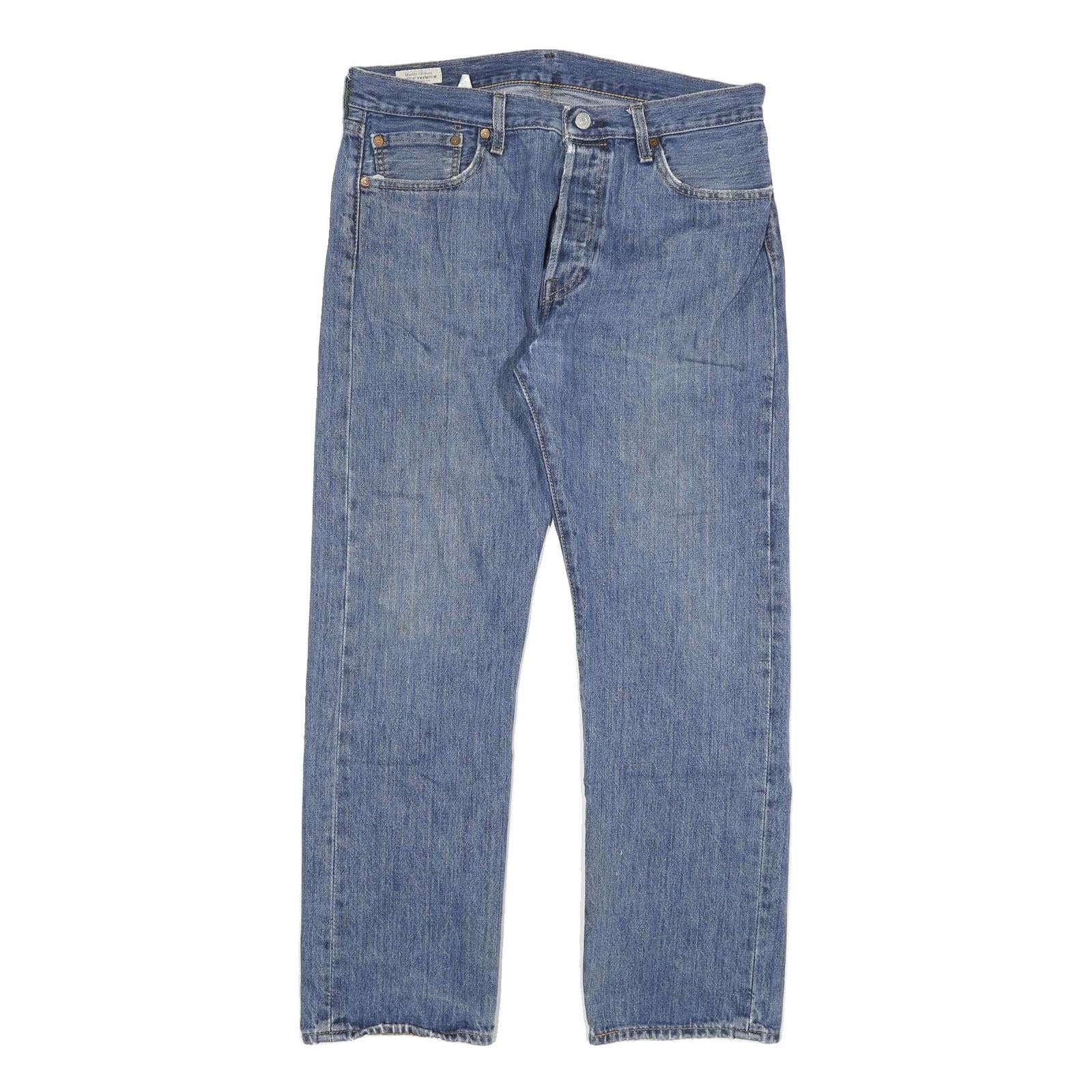 LEVI'S 501 BIG E Mens Blue Regular Straight Denim Dark W32 L28 Classic Cotton Refurbished - N/A refurbished available on Cerqular