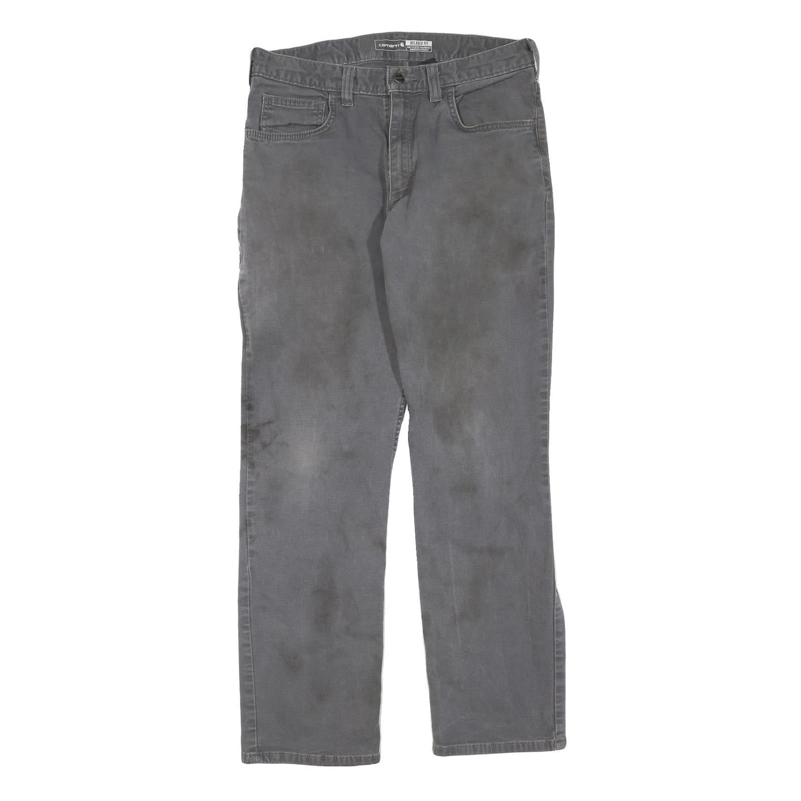 CARHARTT Mens Jeans Grey Regular Straight Denim W32 L32 Practical Workwear Refurbished - N/A refurbished available on Cerqular