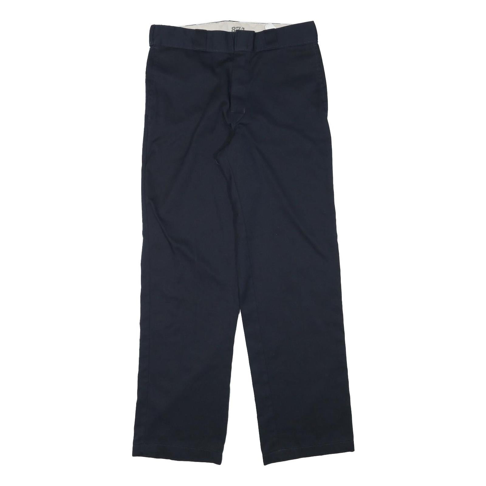 DICKIES Mens Cotton Blend Navy Regular Straight Trousers W30 L31 Workwear Zip Refurbished - N/A refurbished available on Cerqular