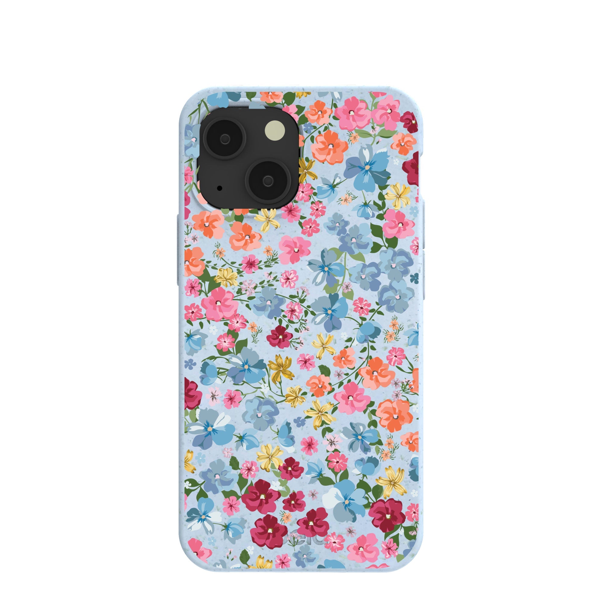Powder Blue Fleurs iPhone 13 Mini Case Refurbished - Pela Case refurbished available on Cerqular
